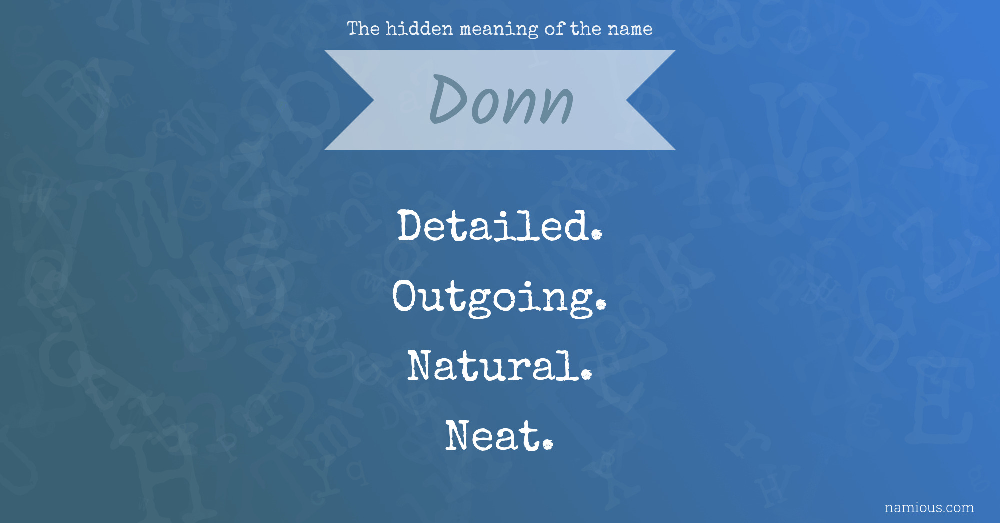 The hidden meaning of the name Donn