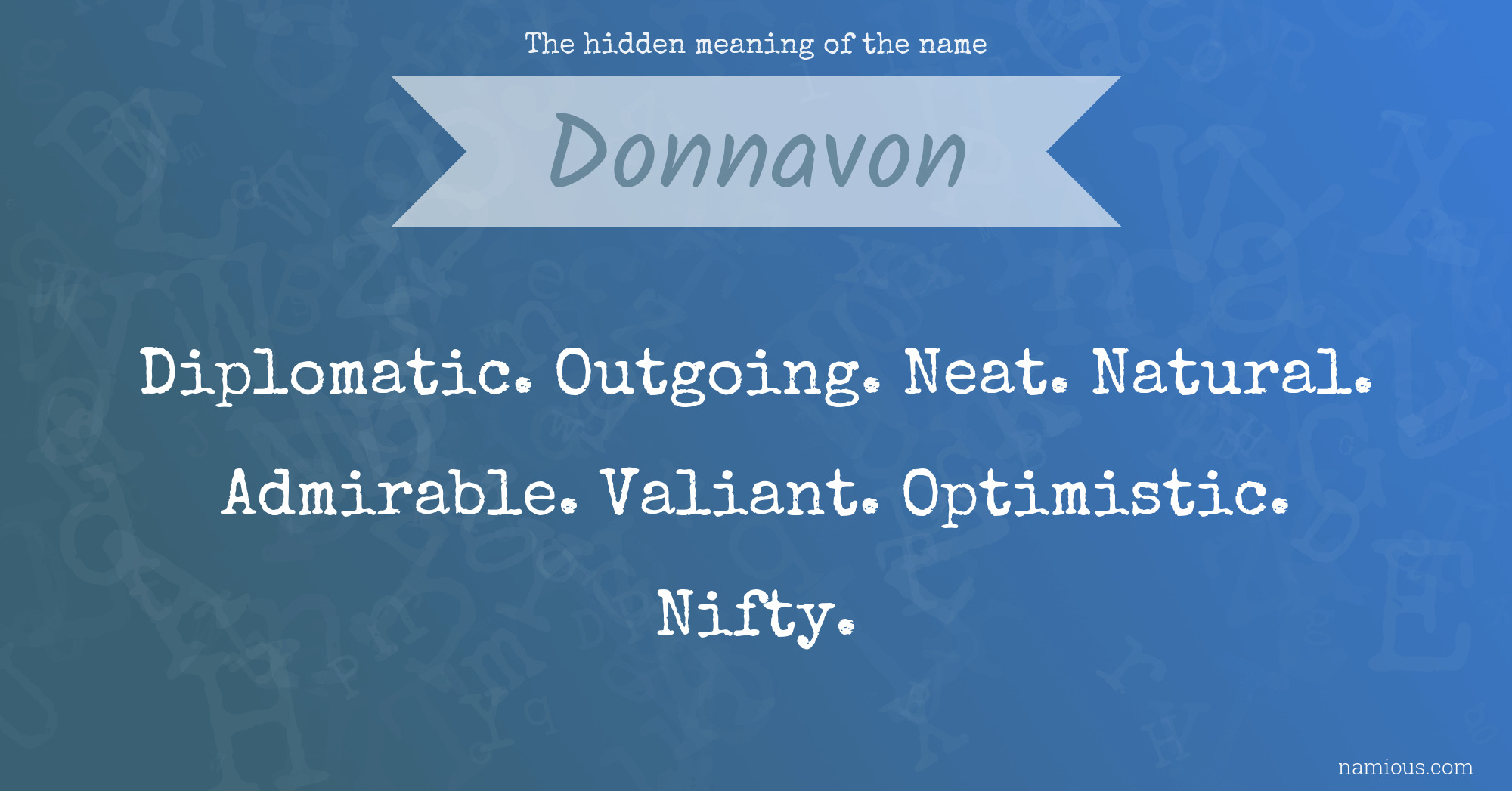 The hidden meaning of the name Donnavon