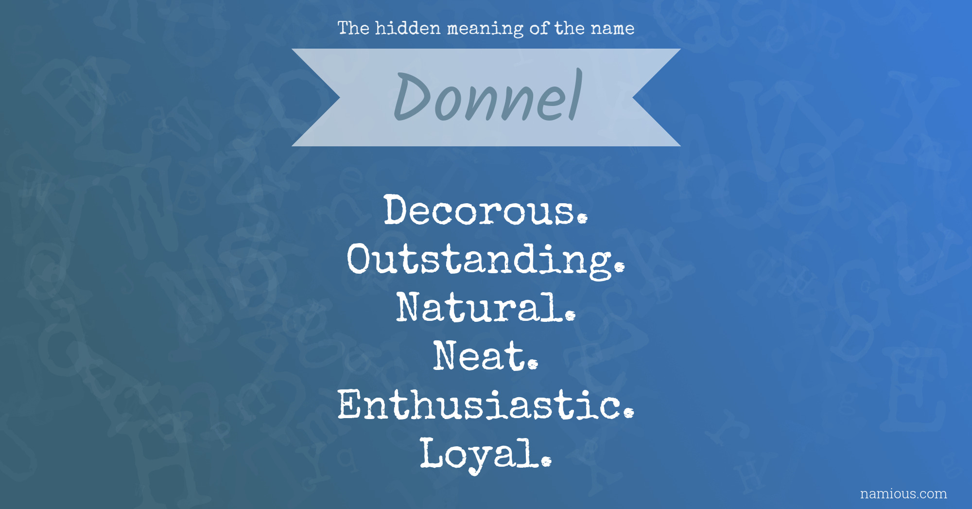 The hidden meaning of the name Donnel