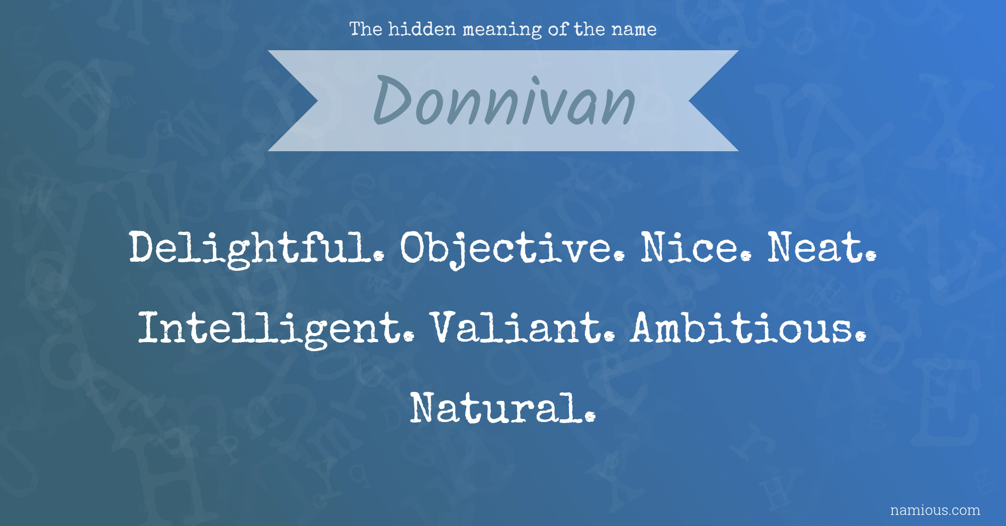 The hidden meaning of the name Donnivan