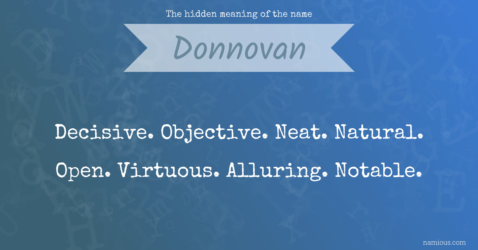 The hidden meaning of the name Donnovan