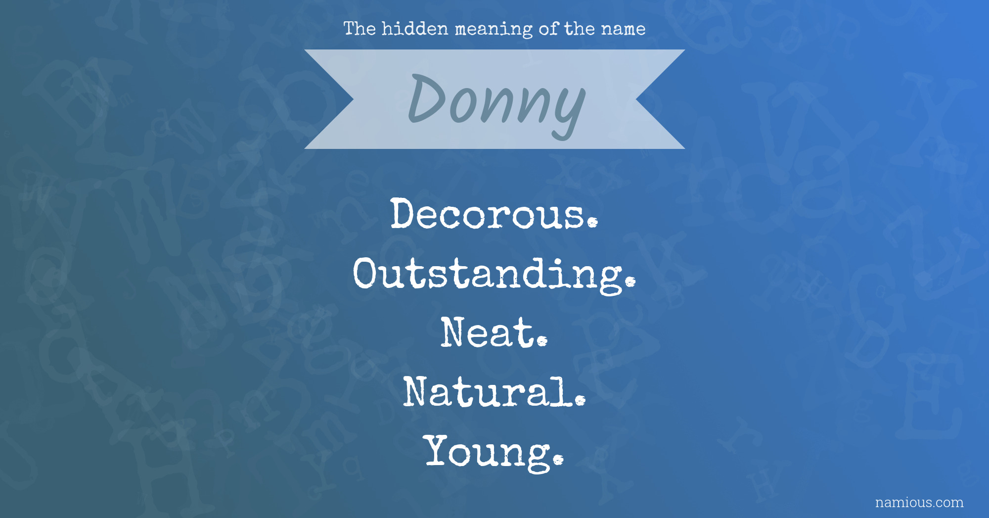 The hidden meaning of the name Donny