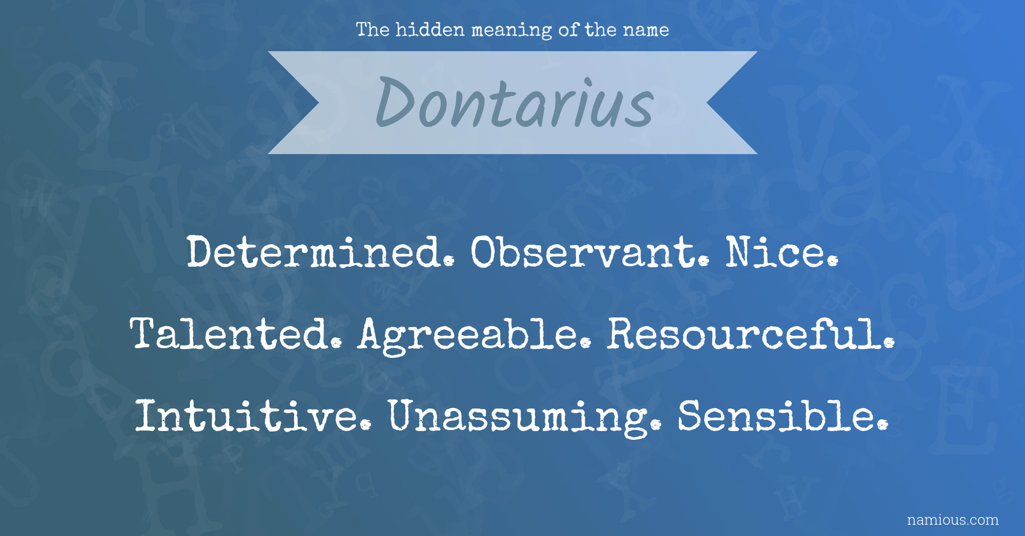 The hidden meaning of the name Dontarius