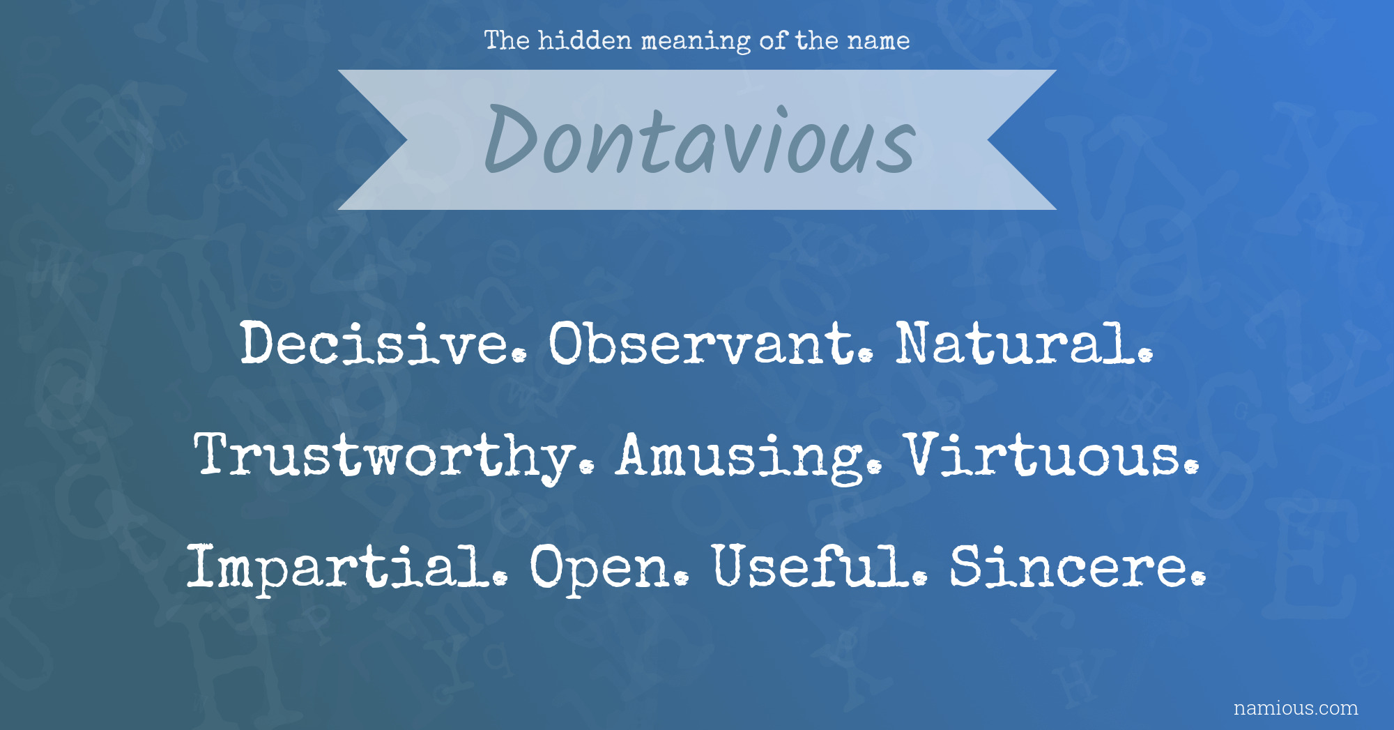 The hidden meaning of the name Dontavious