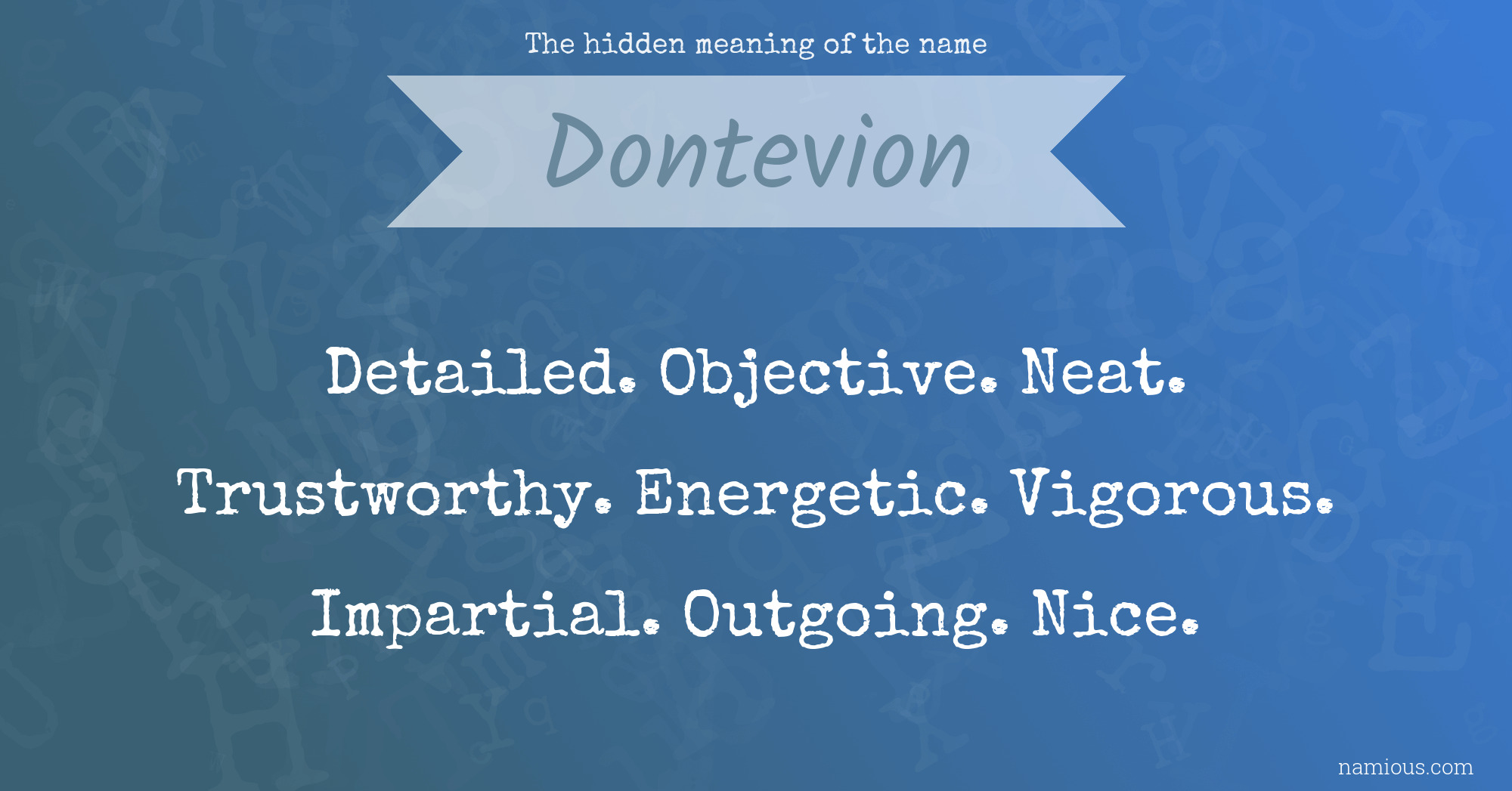 The hidden meaning of the name Dontevion