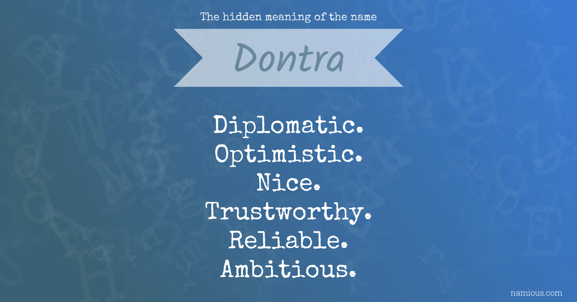 The hidden meaning of the name Dontra