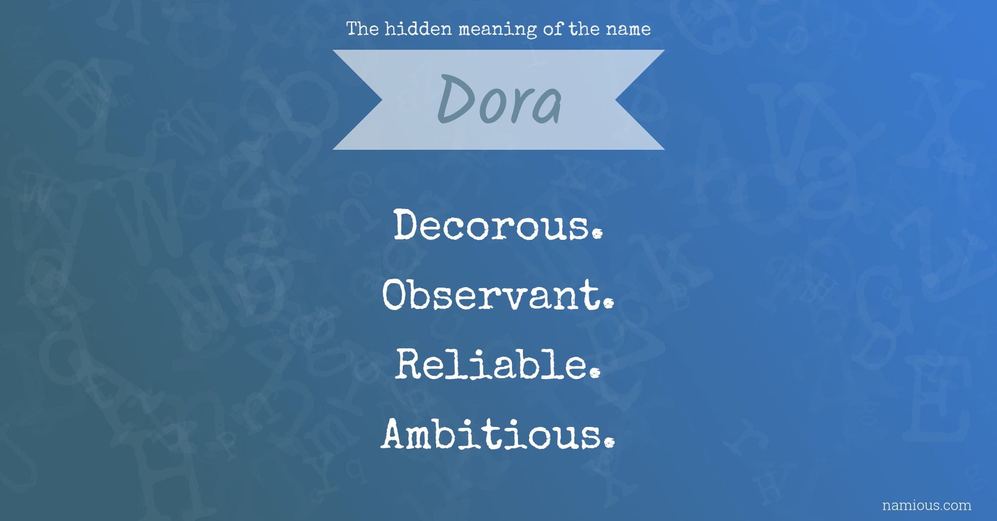 The hidden meaning of the name Dora