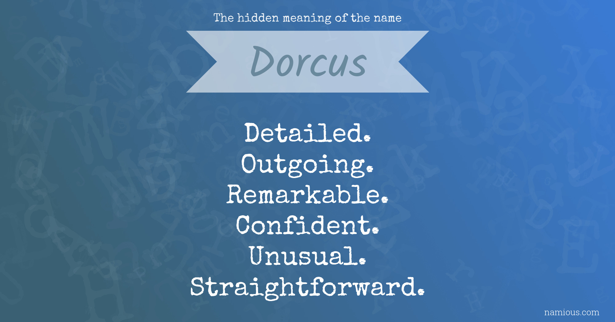 The hidden meaning of the name Dorcus