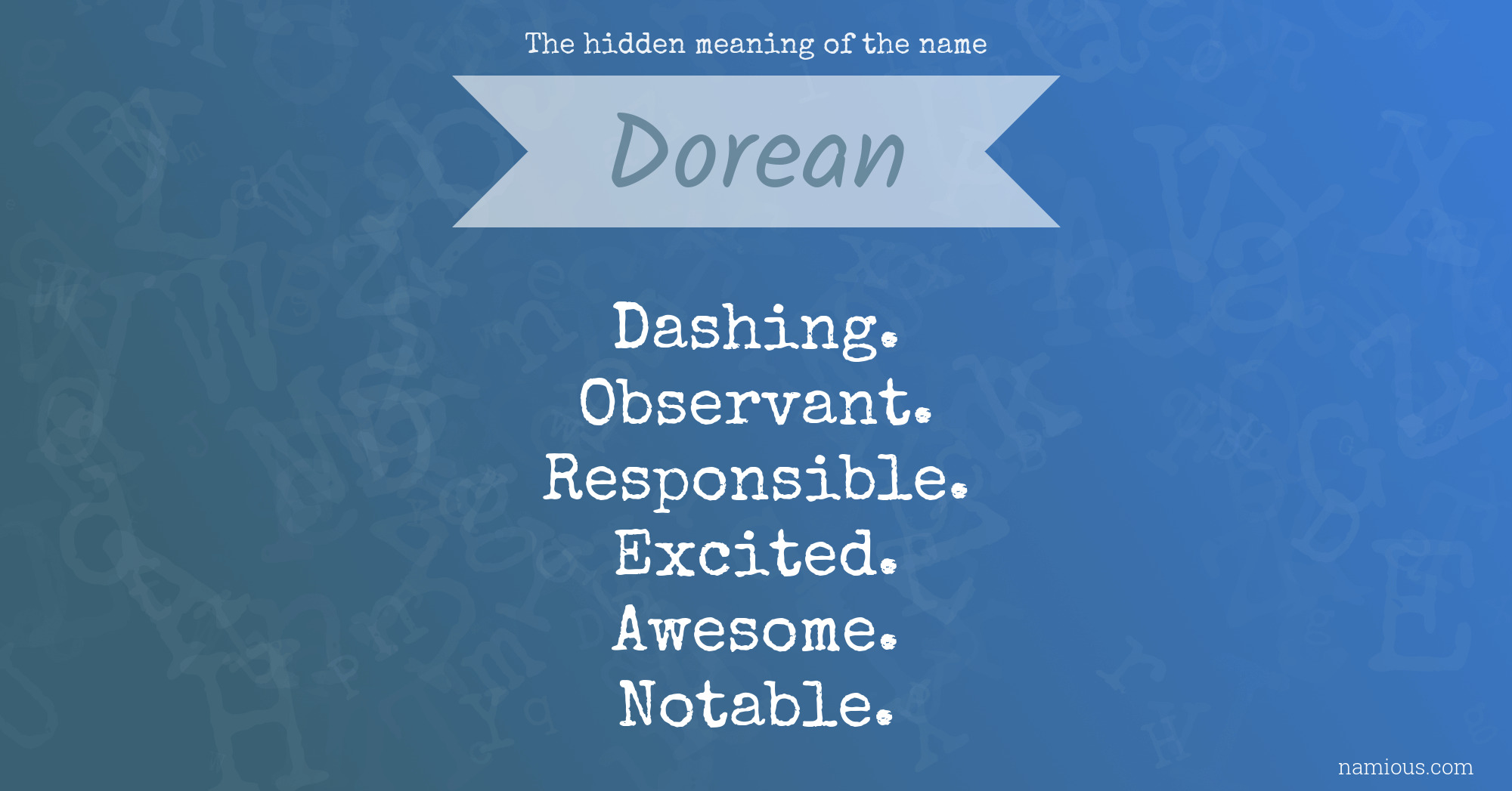 The hidden meaning of the name Dorean