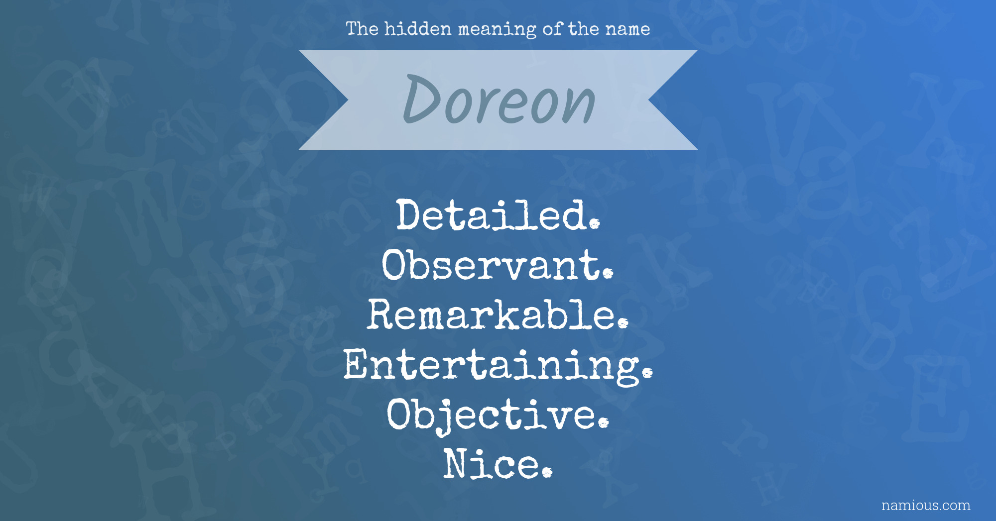 The hidden meaning of the name Doreon