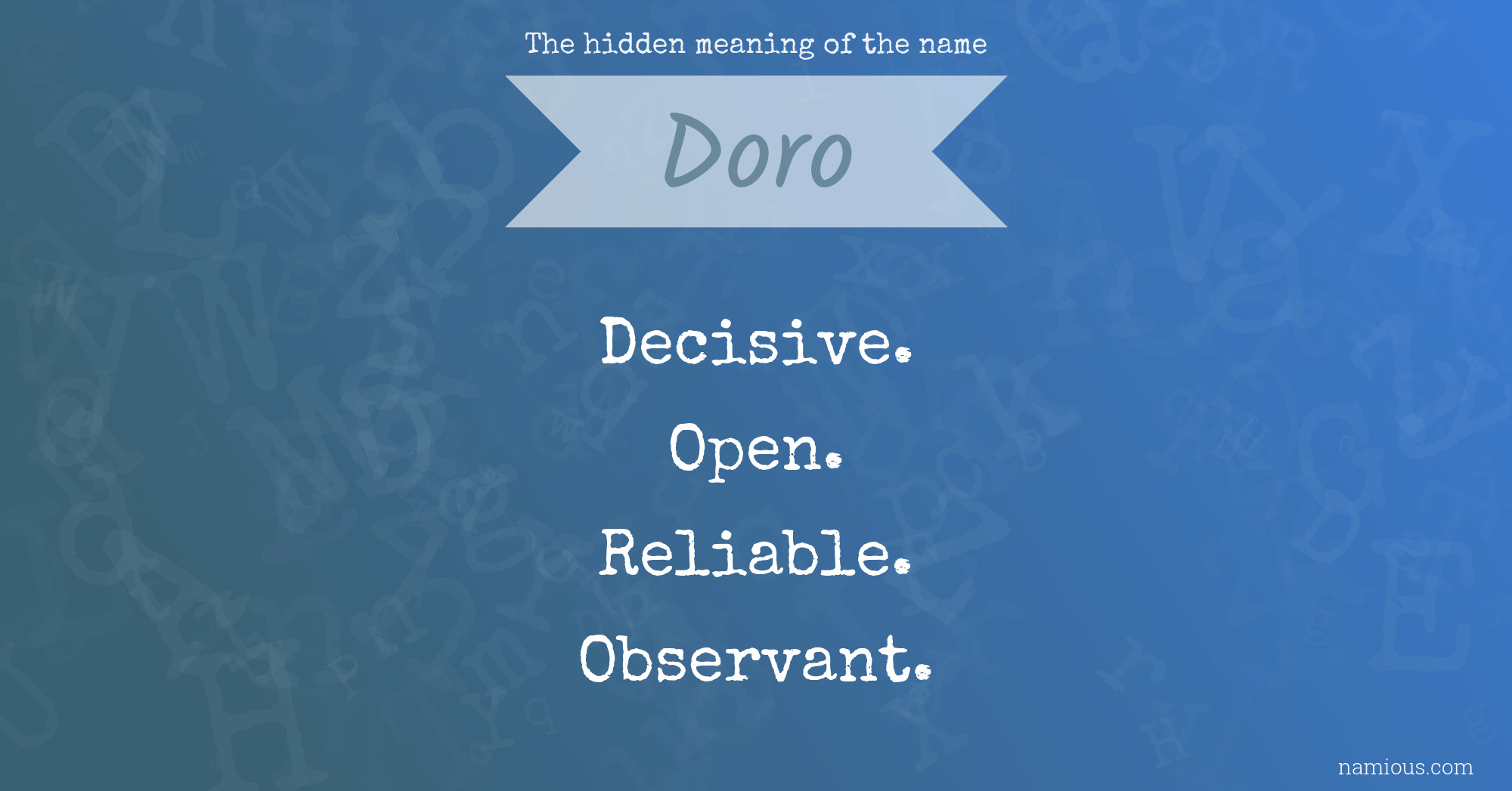 The hidden meaning of the name Doro