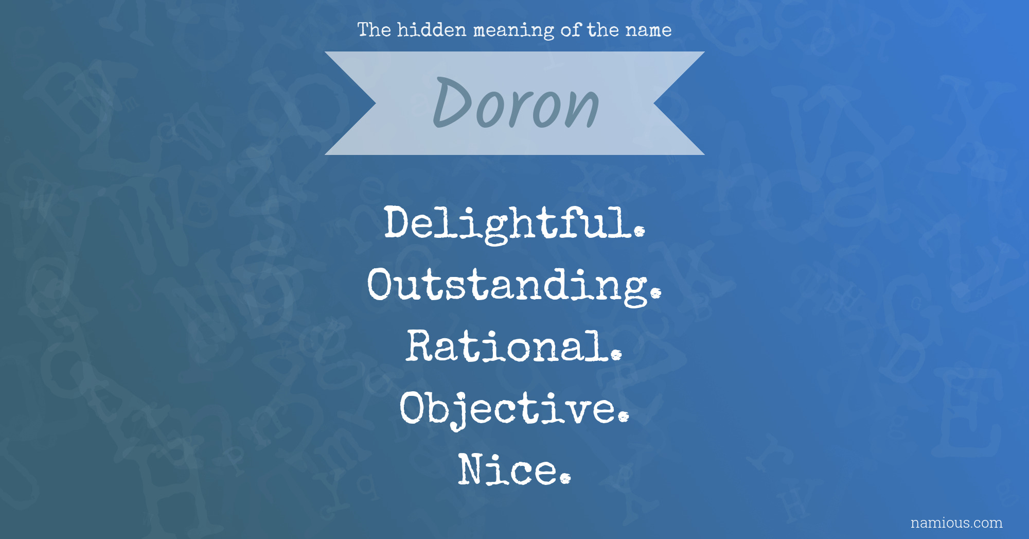 The hidden meaning of the name Doron