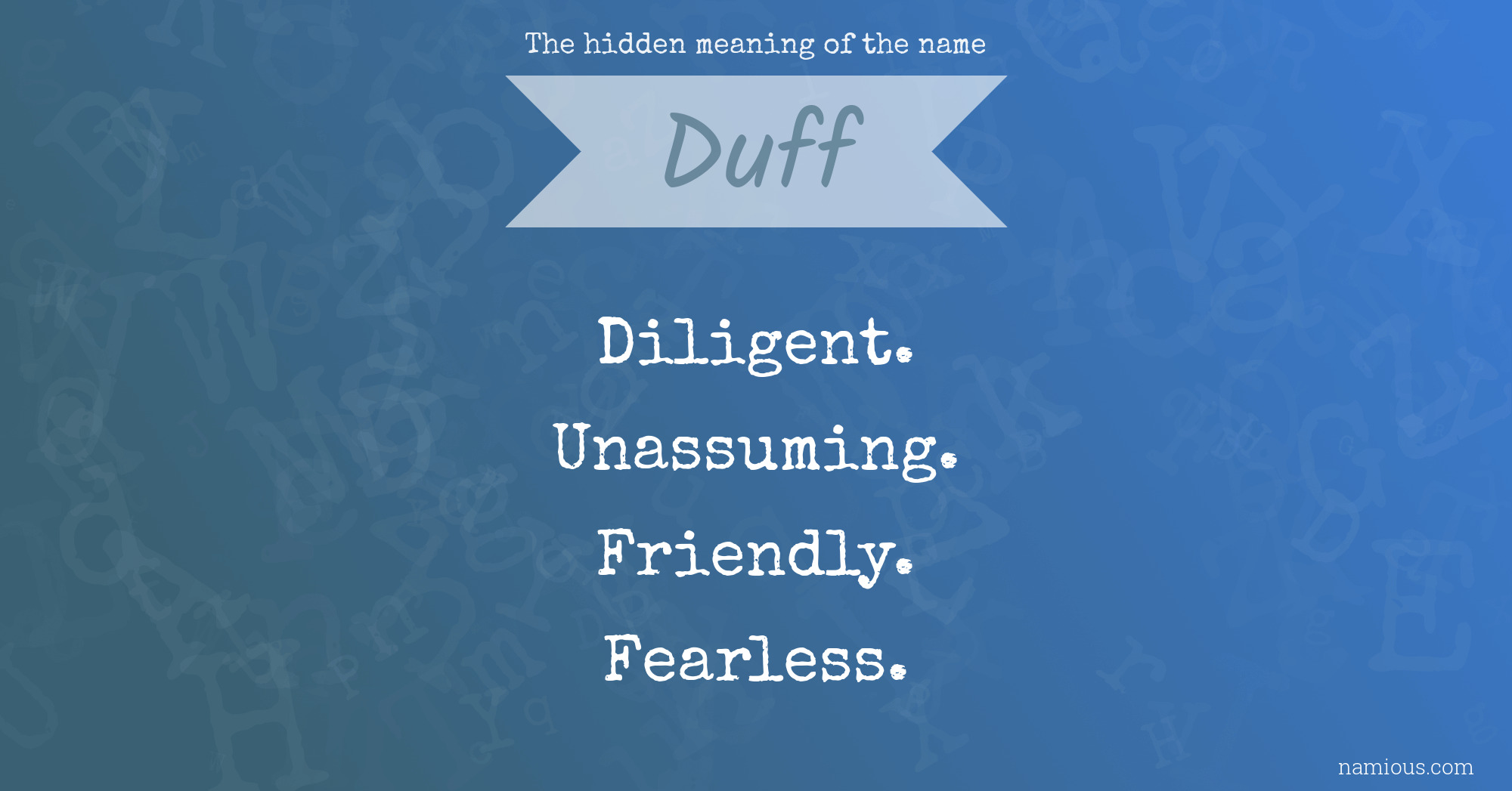 The hidden meaning of the name Duff