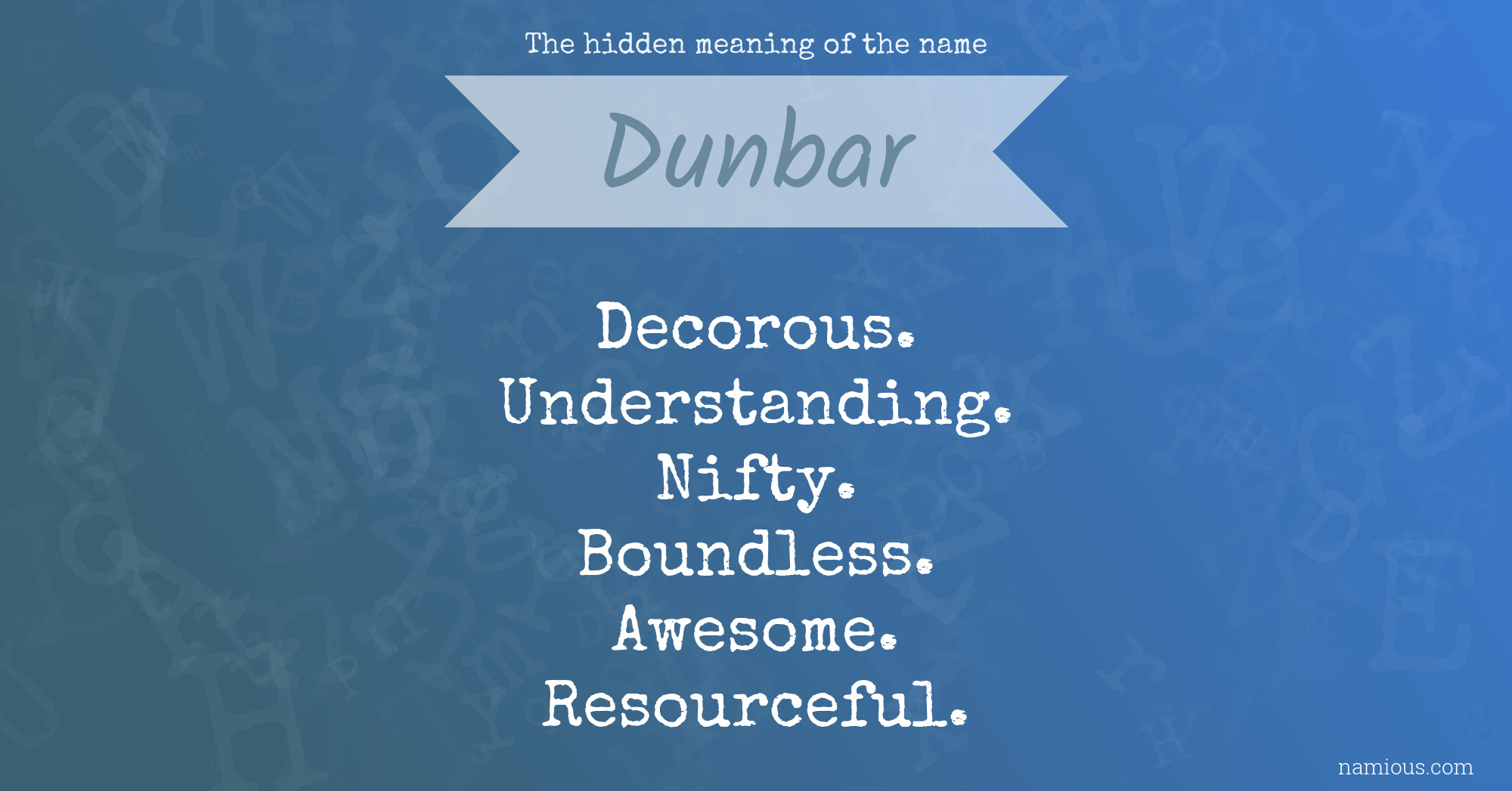 The hidden meaning of the name Dunbar