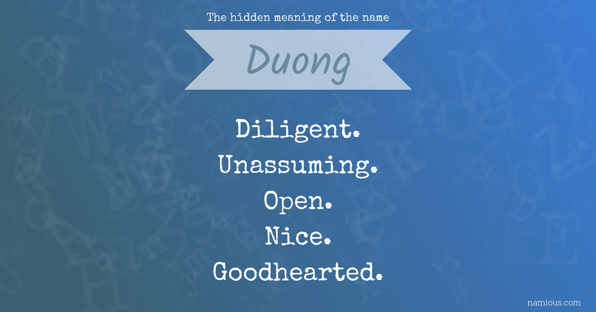 The hidden meaning of the name Duong