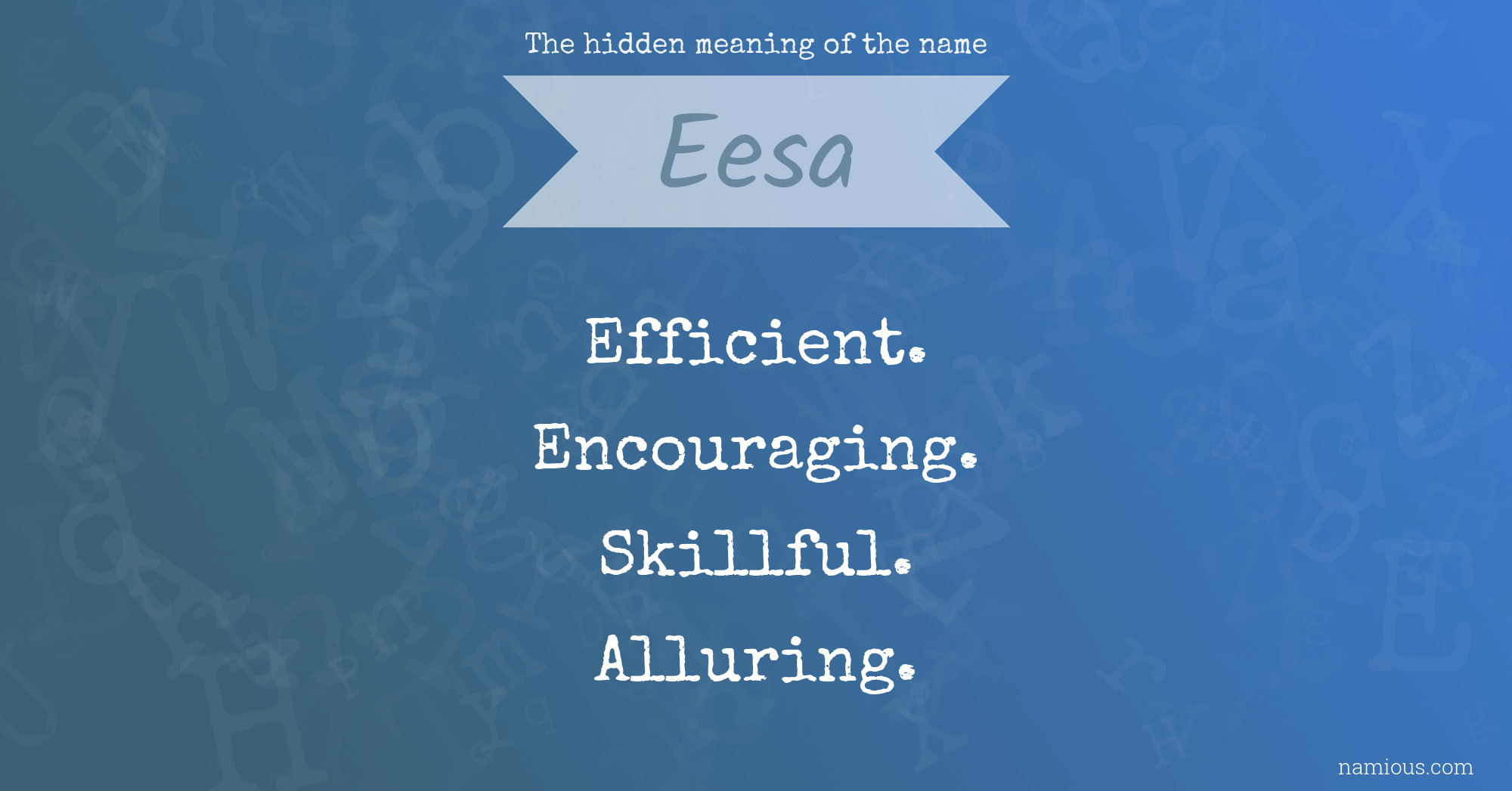 The hidden meaning of the name Eesa