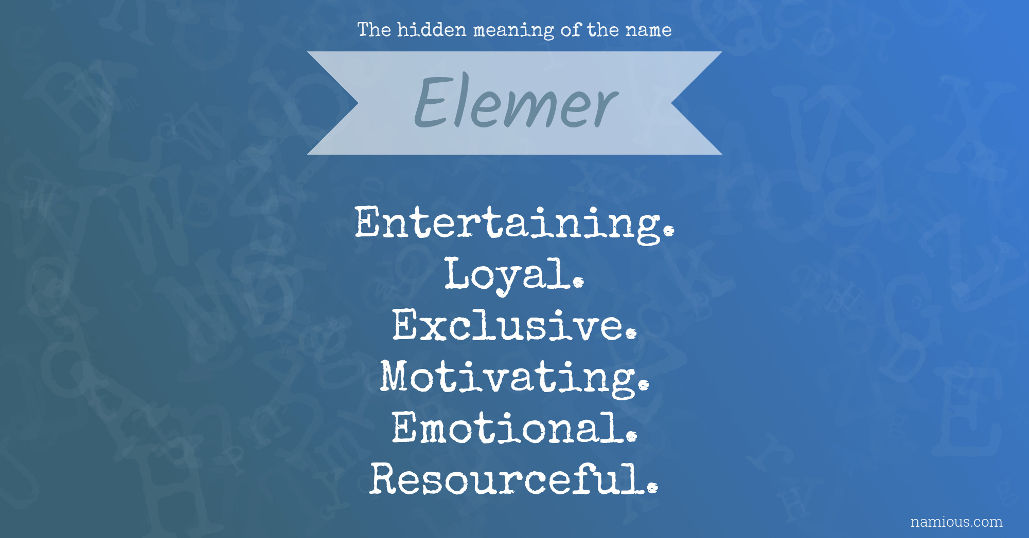 The hidden meaning of the name Elemer