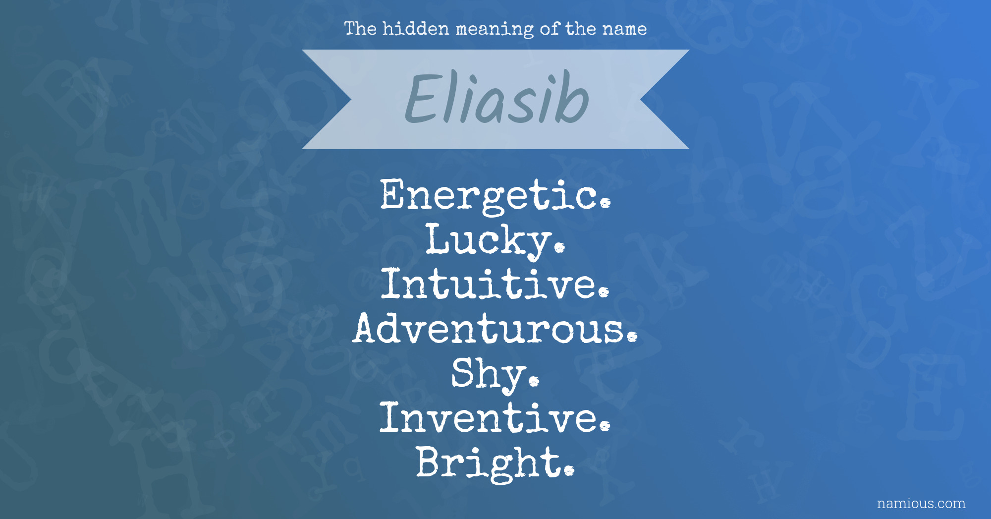 The hidden meaning of the name Eliasib