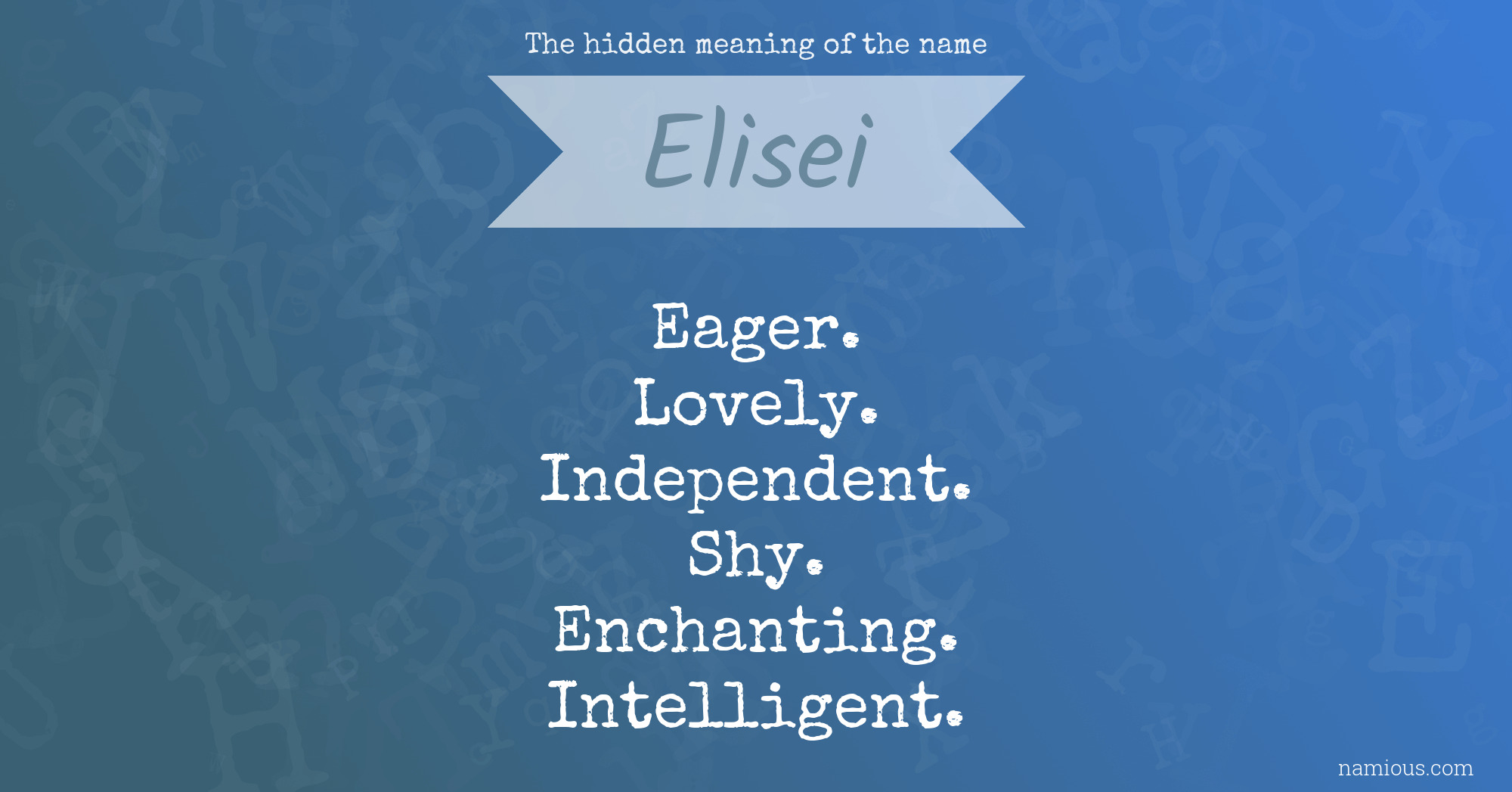 The hidden meaning of the name Elisei