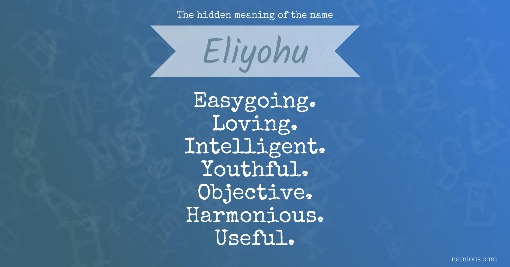 The hidden meaning of the name Eliyohu