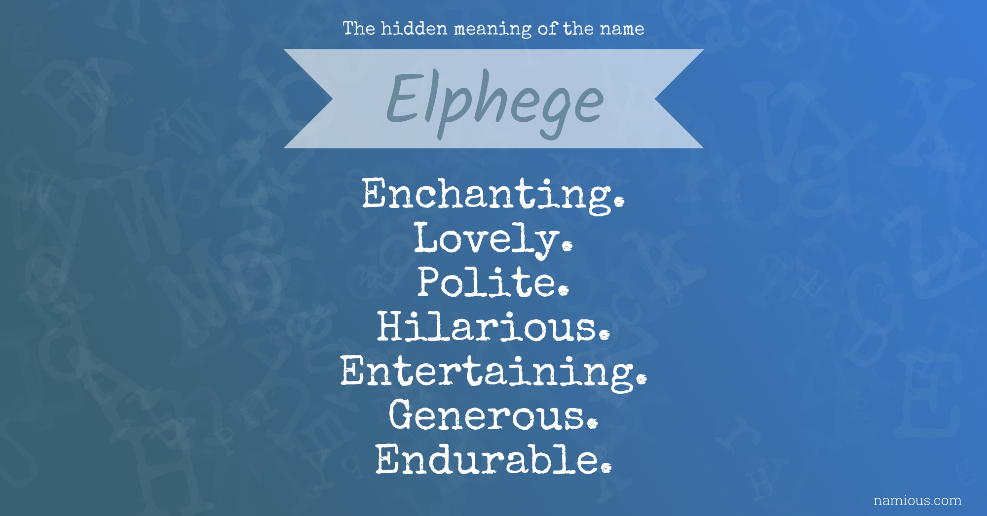 The hidden meaning of the name Elphege