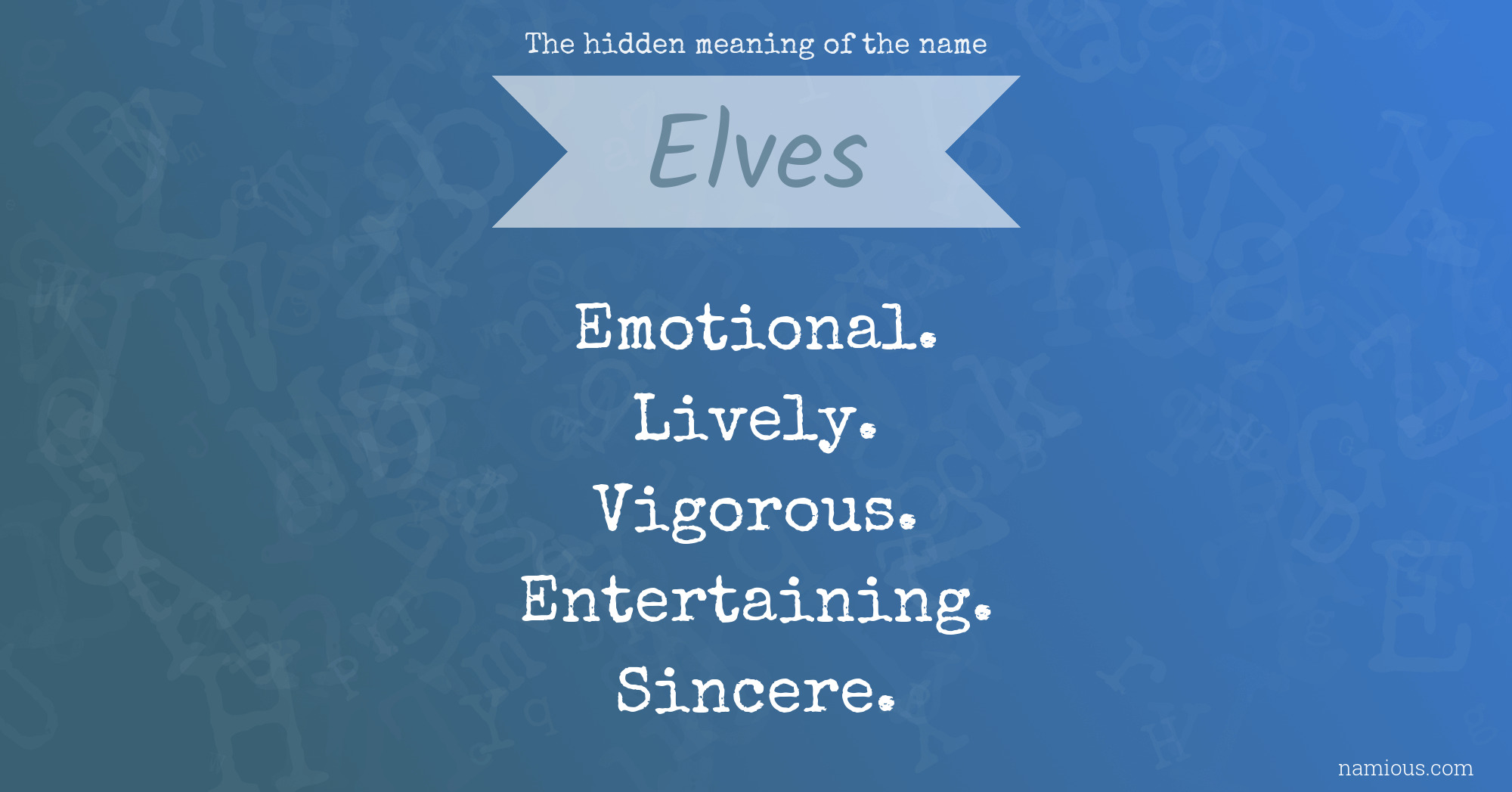 The hidden meaning of the name Elves