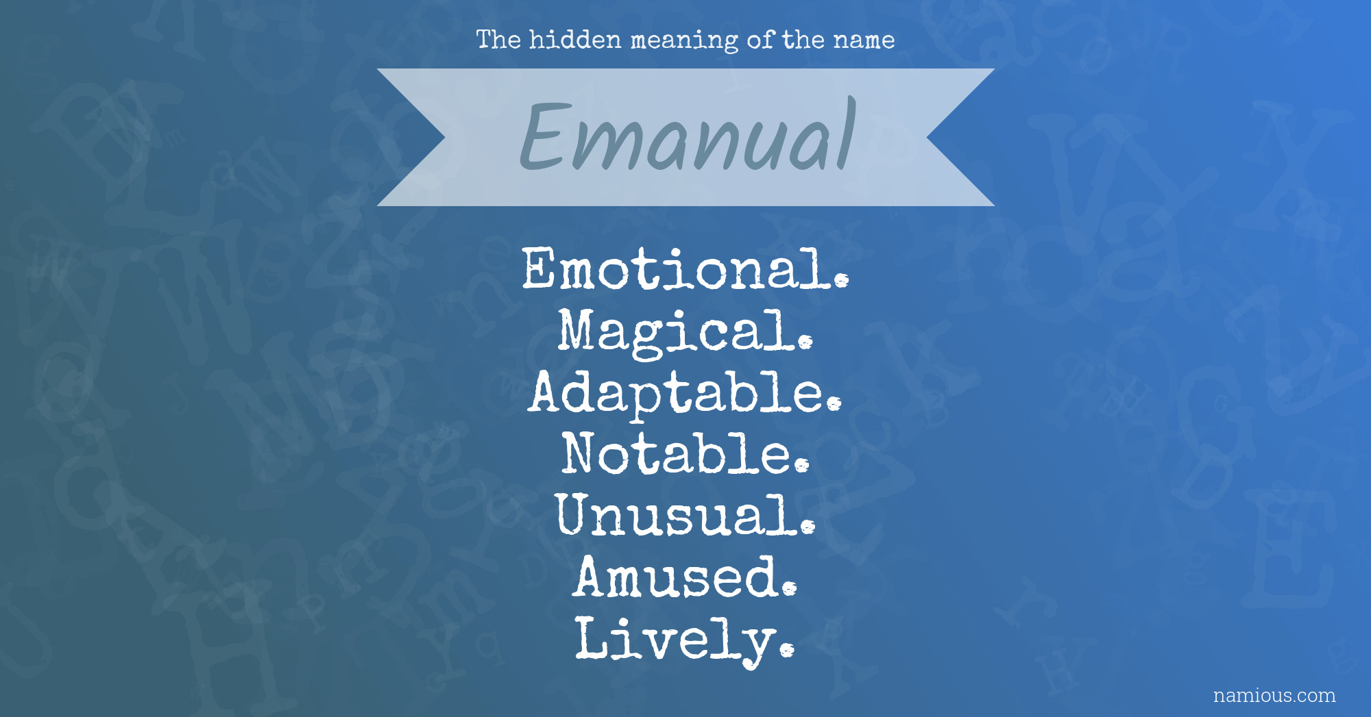 The hidden meaning of the name Emanual