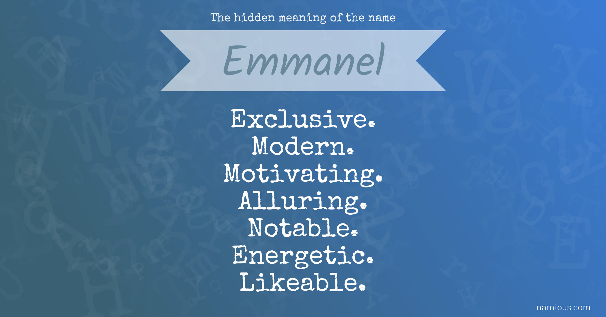 The hidden meaning of the name Emmanel