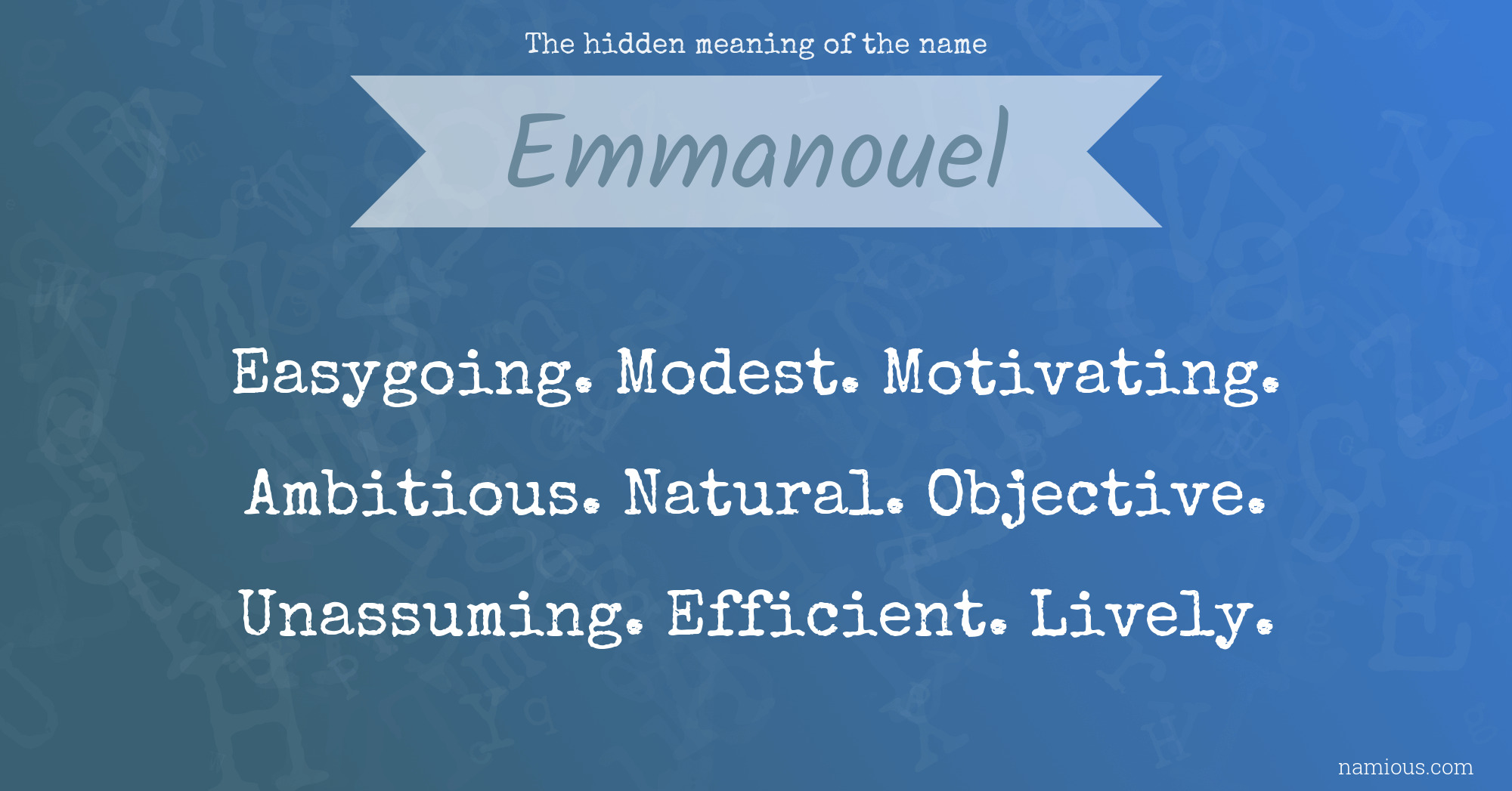 The hidden meaning of the name Emmanouel