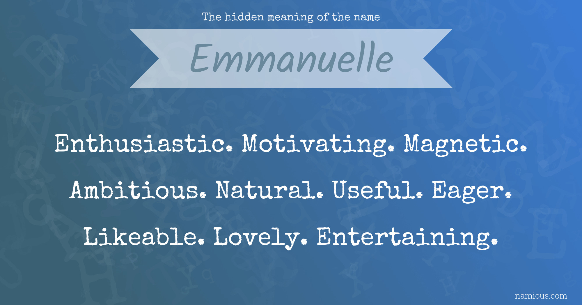 The hidden meaning of the name Emmanuelle