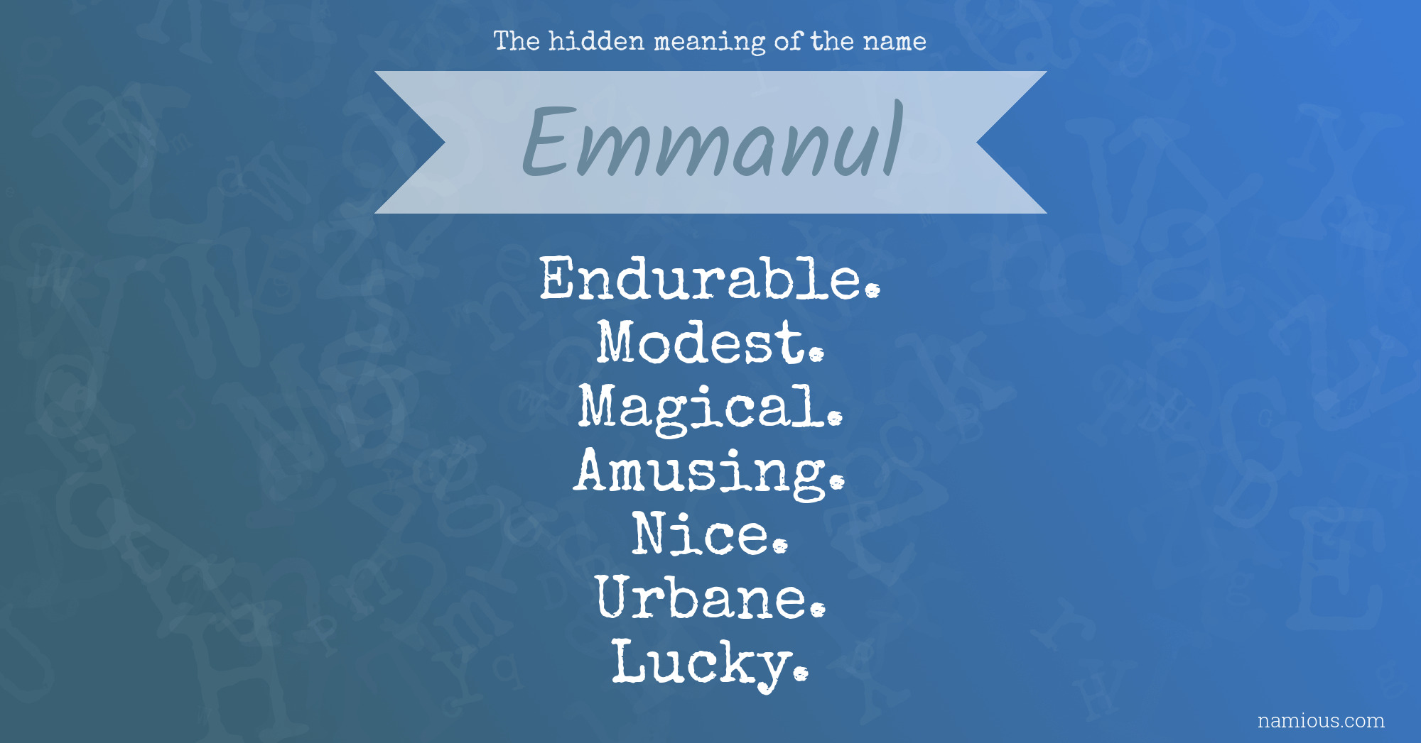 The hidden meaning of the name Emmanul