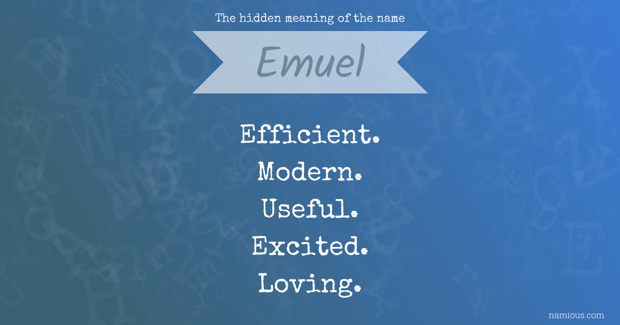 The hidden meaning of the name Emuel