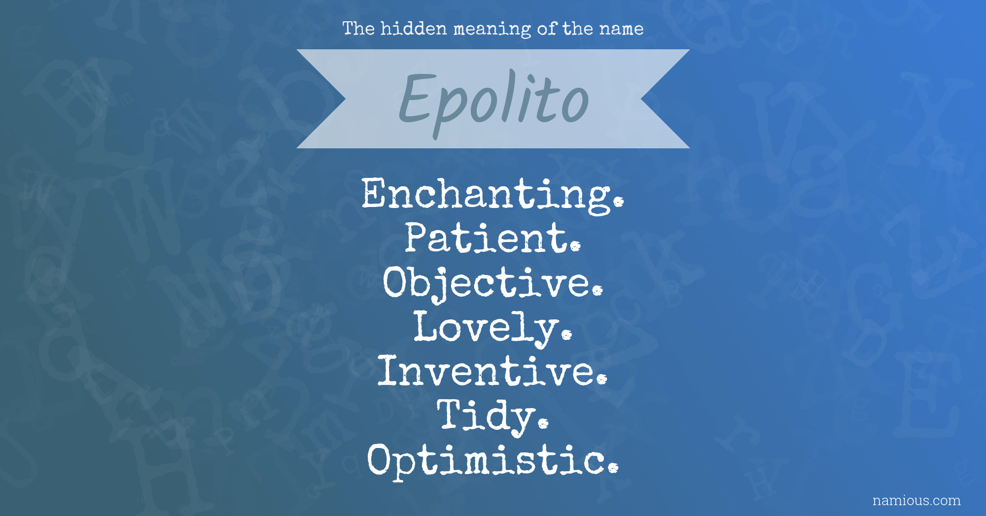 The hidden meaning of the name Epolito