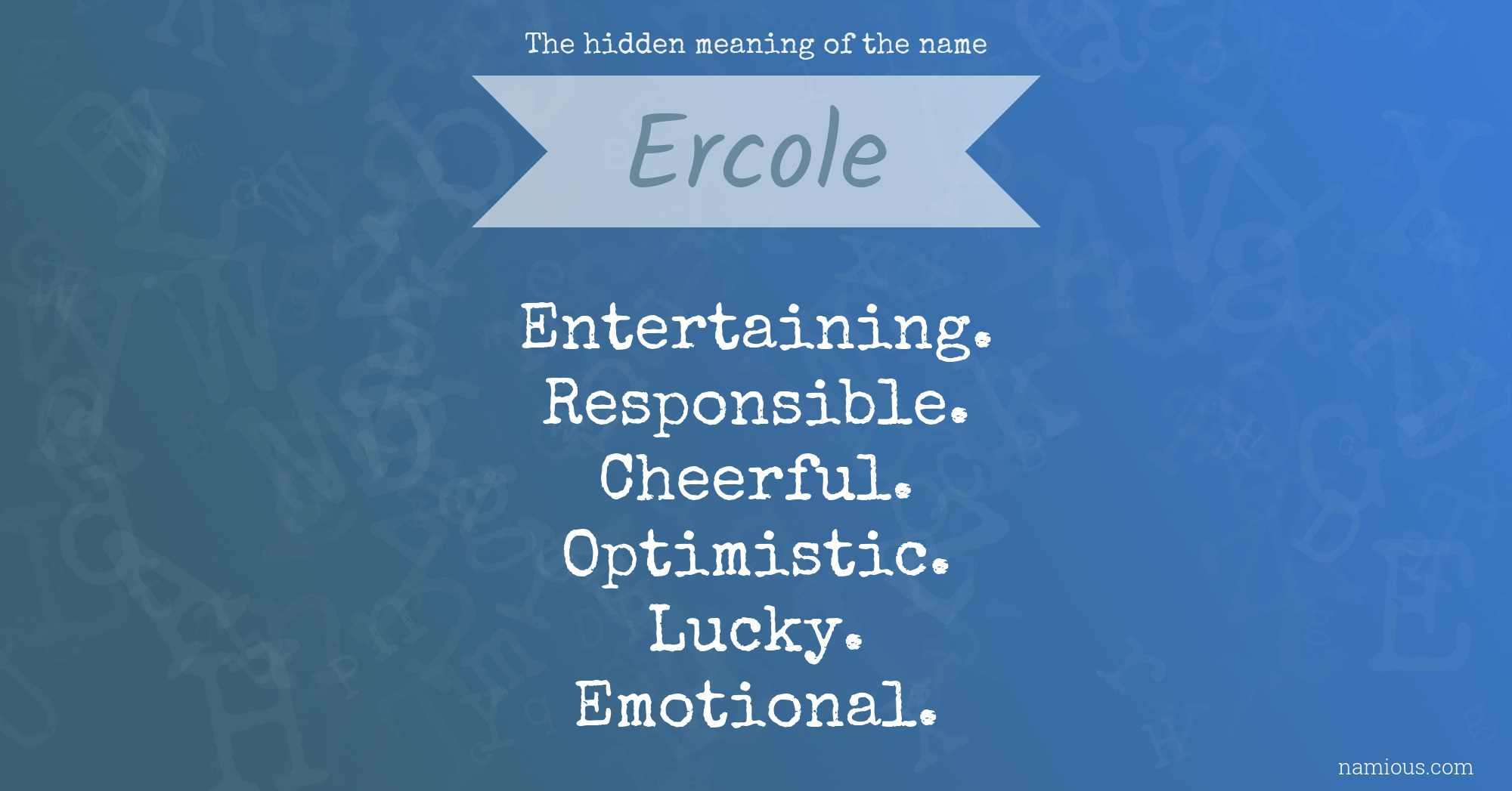 The hidden meaning of the name Ercole