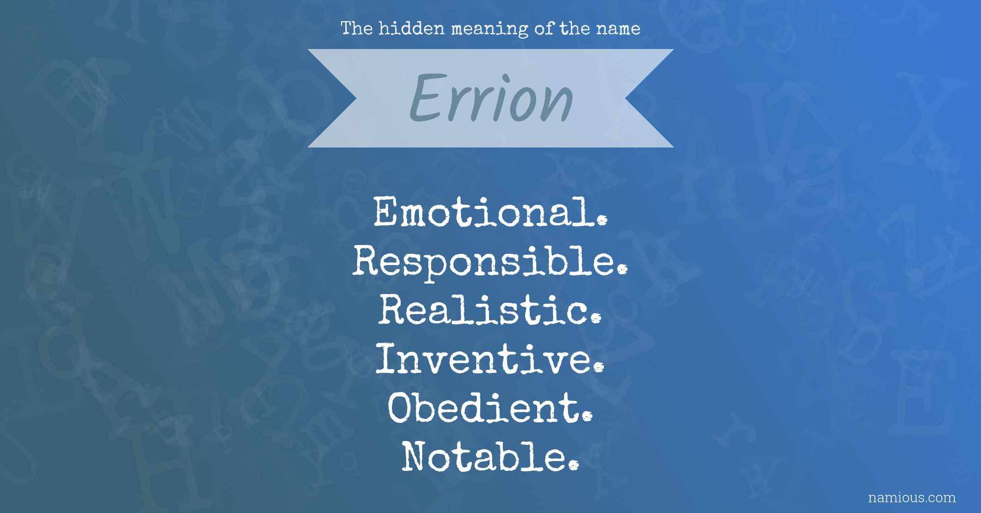 The hidden meaning of the name Errion