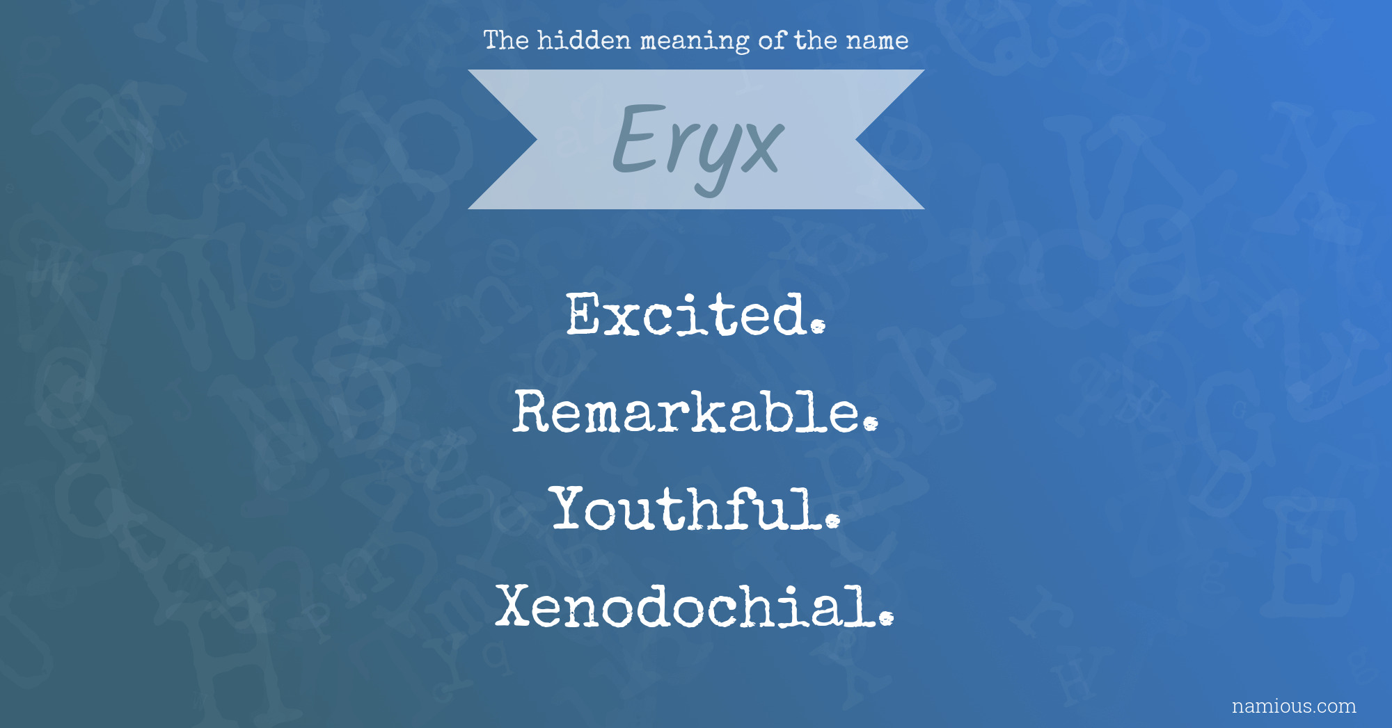 The hidden meaning of the name Eryx