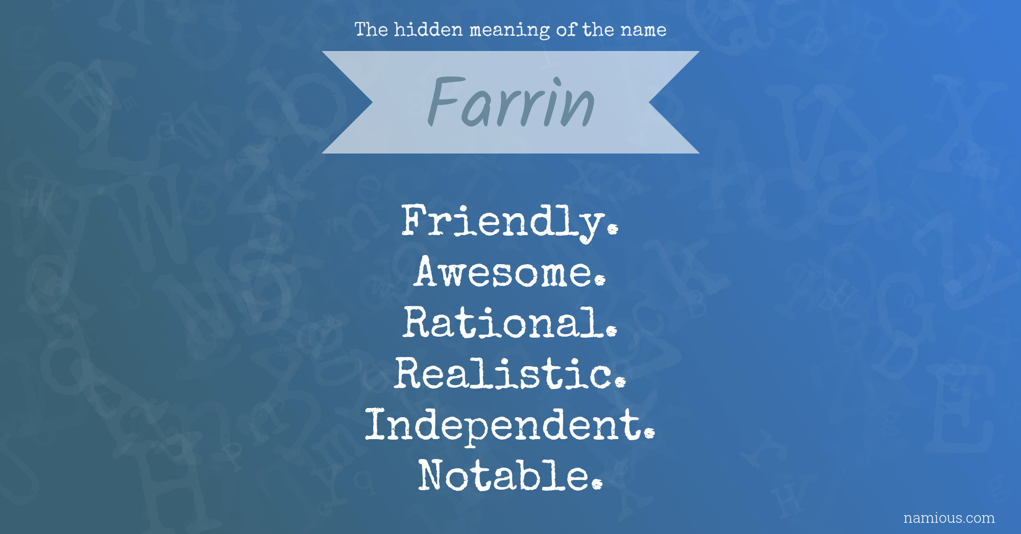 The hidden meaning of the name Farrin