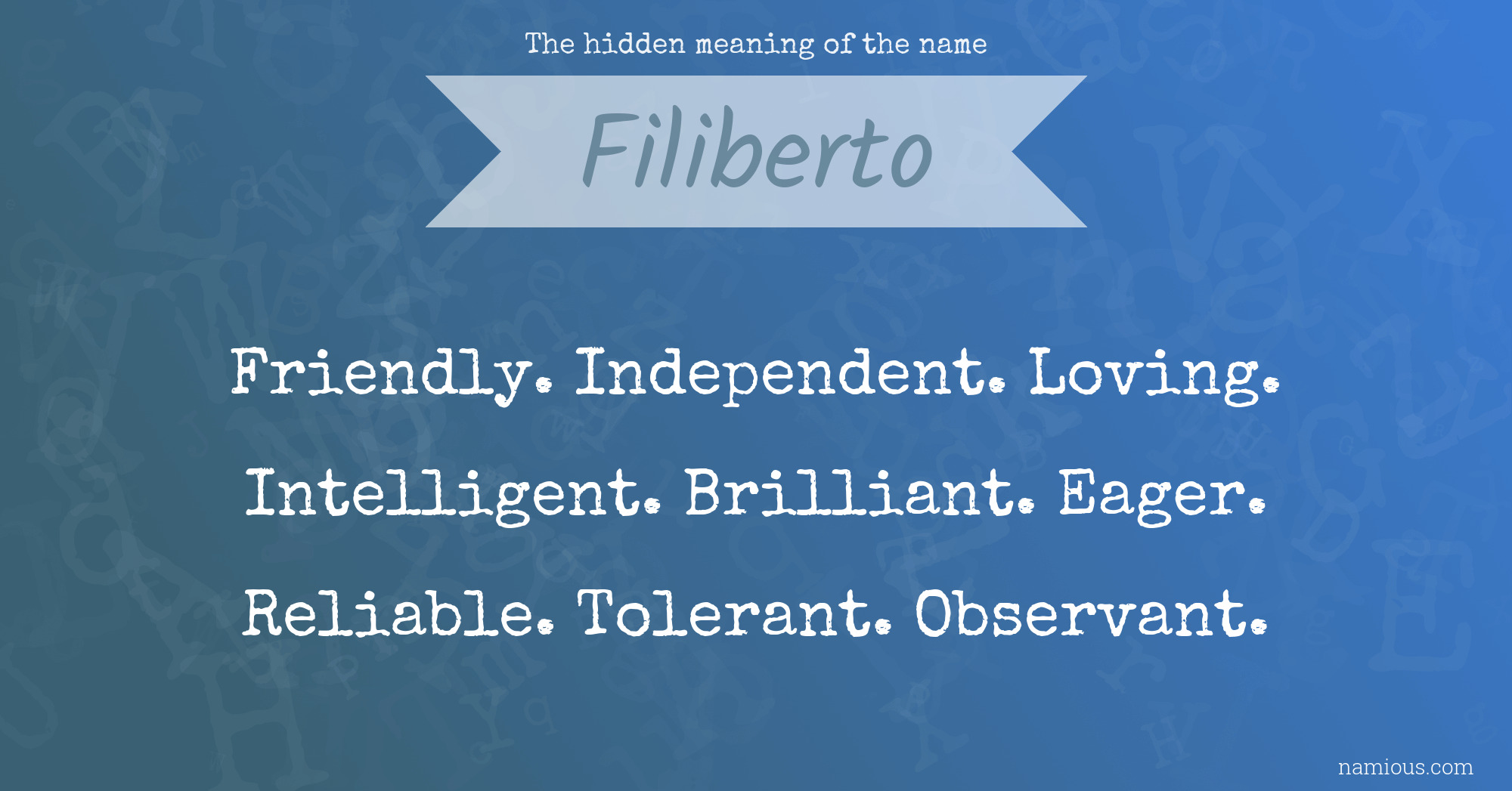 The hidden meaning of the name Filiberto