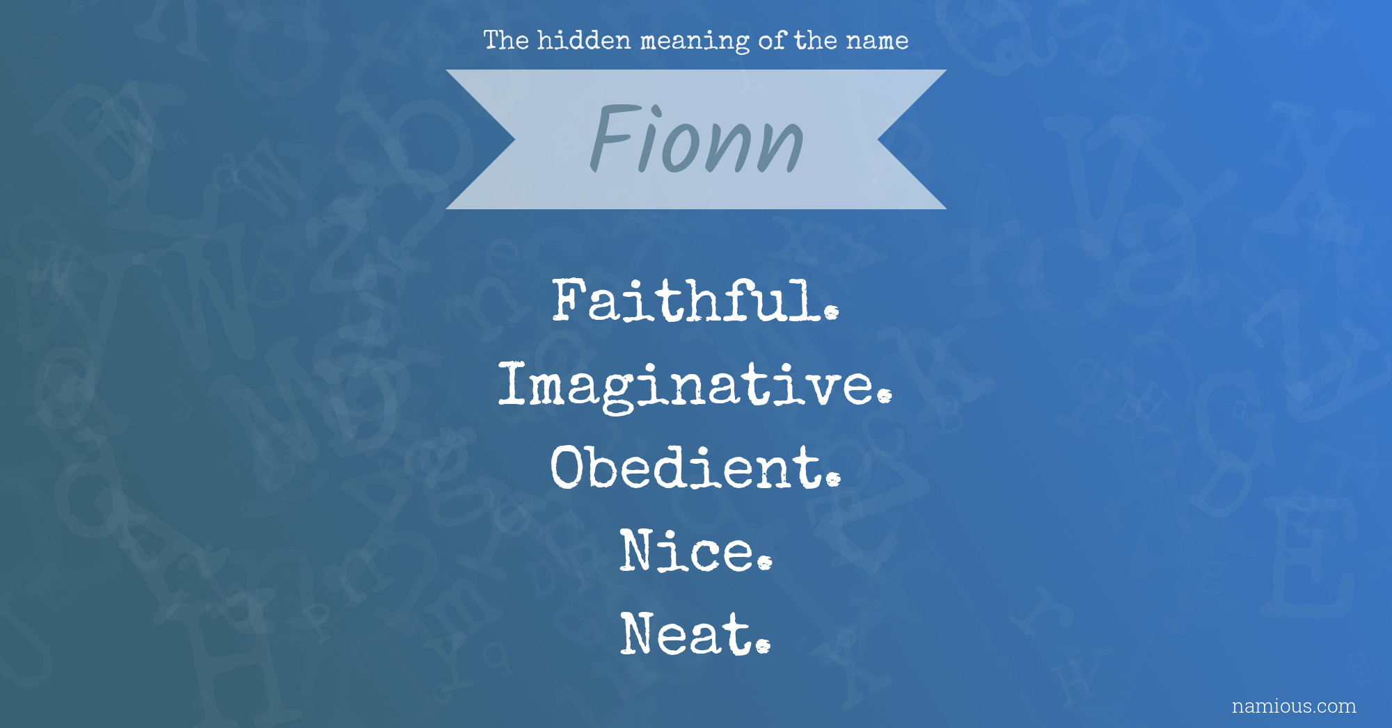 The hidden meaning of the name Fionn