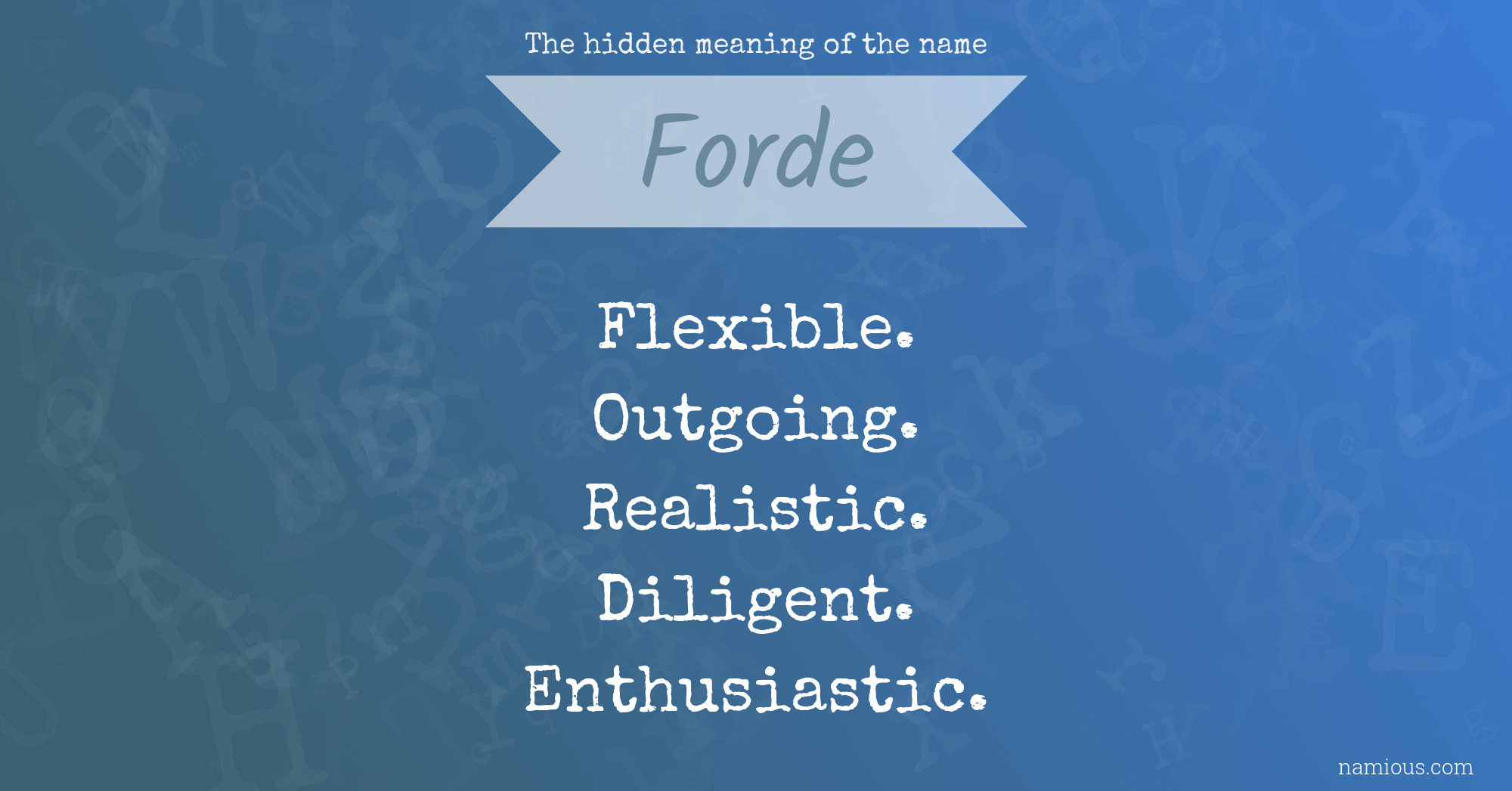 The hidden meaning of the name Forde