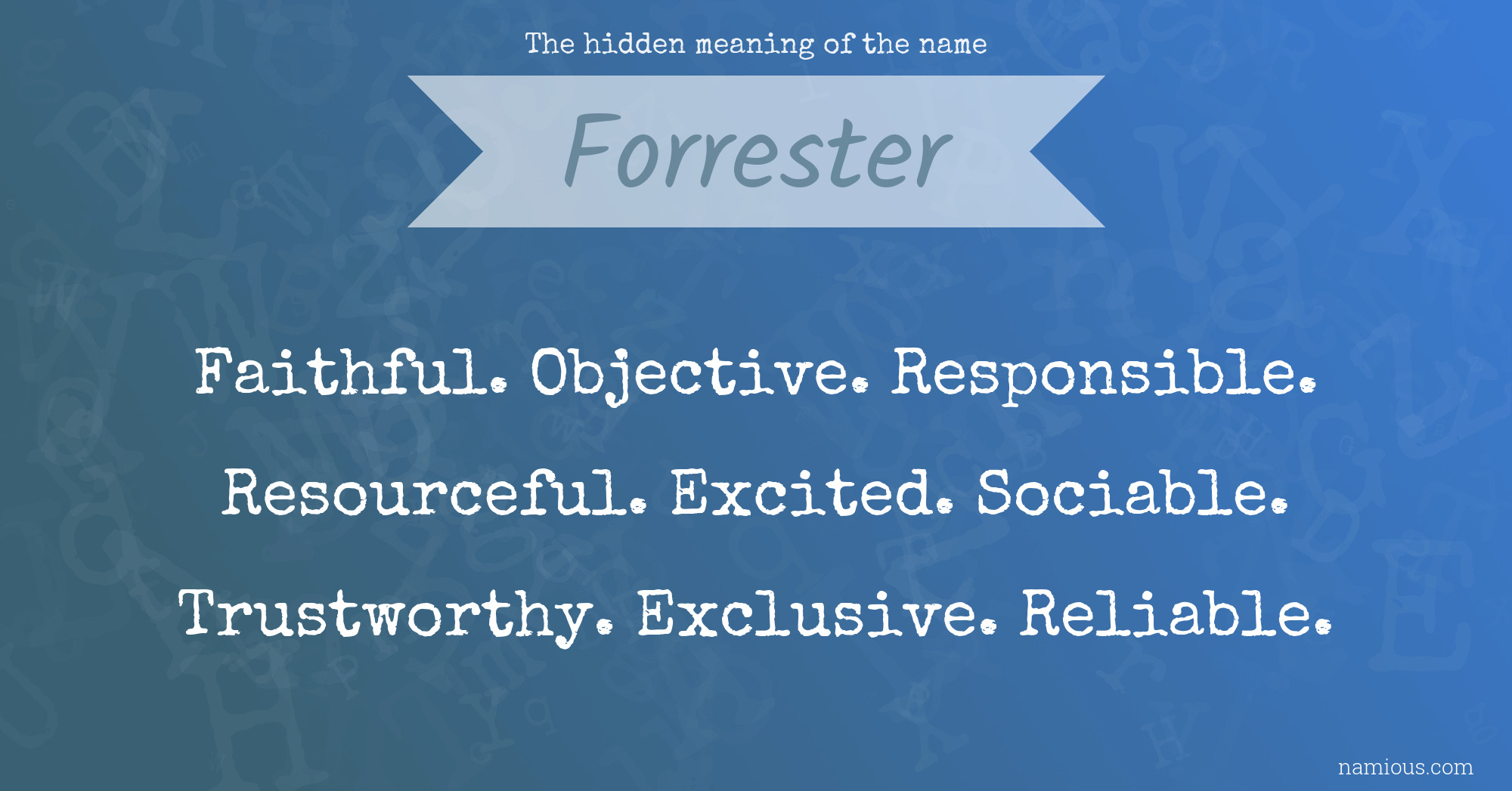 The hidden meaning of the name Forrester