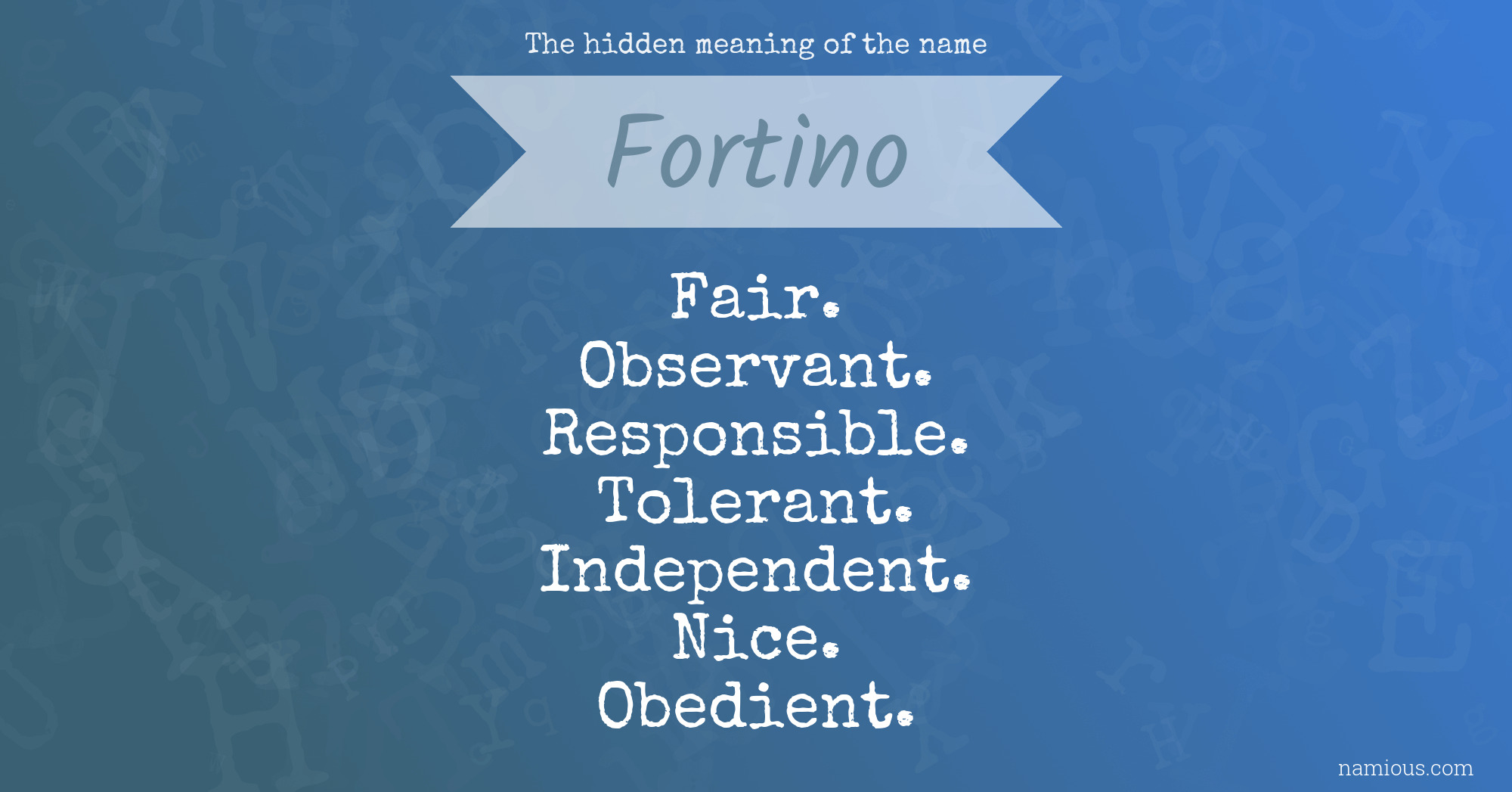 The hidden meaning of the name Fortino