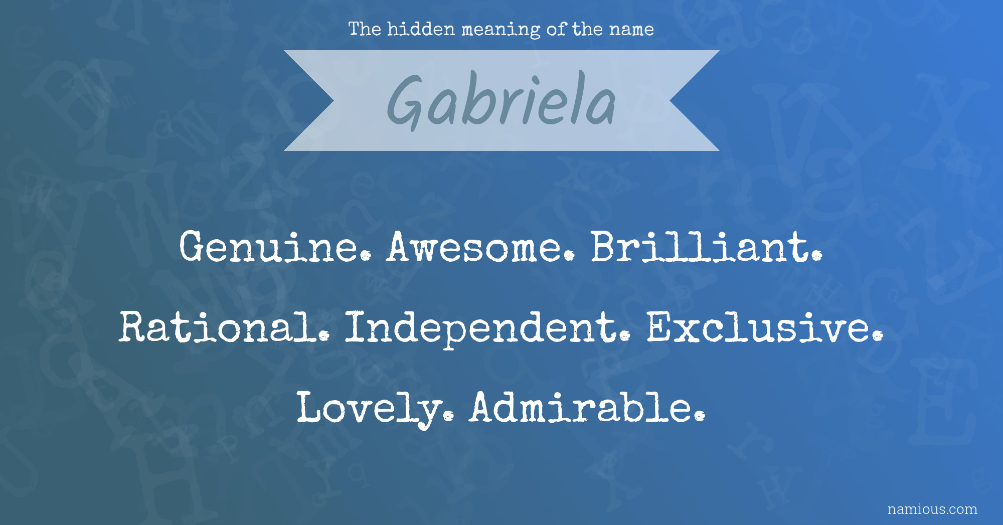 The hidden meaning of the name Gabriela