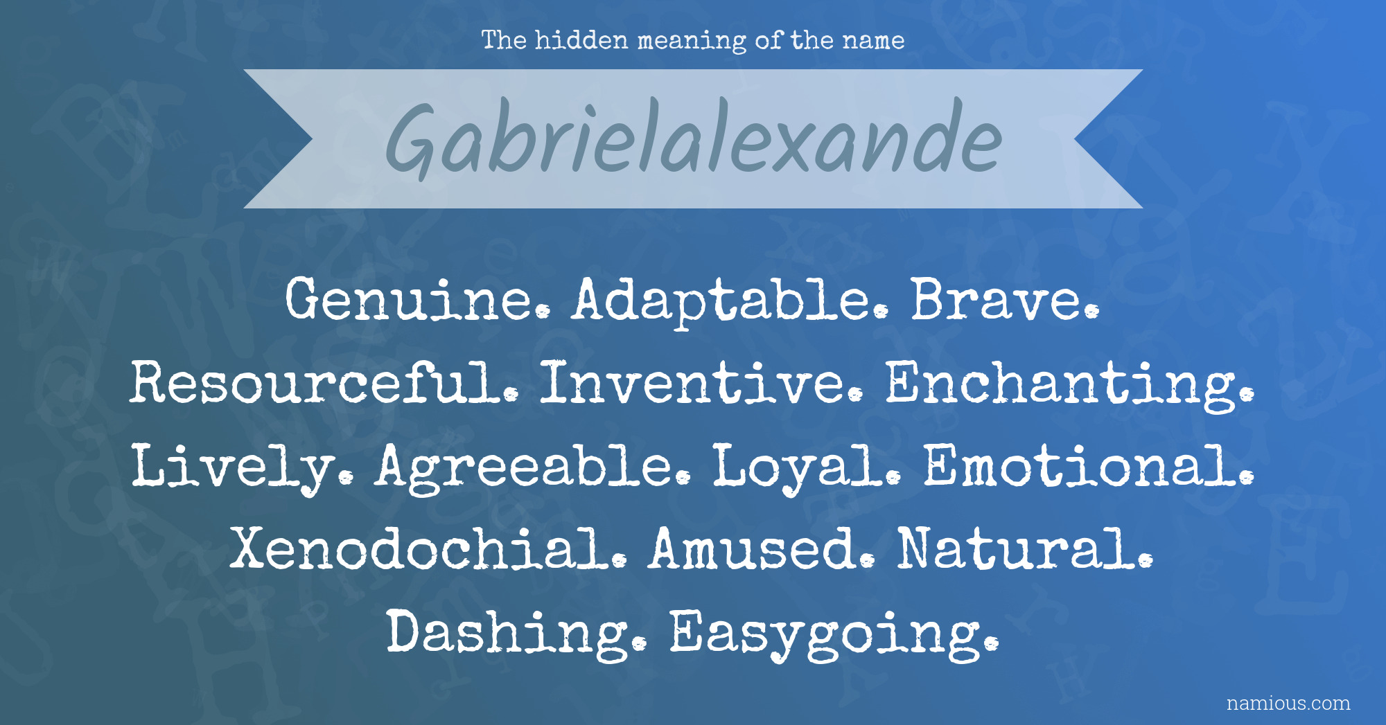 The hidden meaning of the name Gabrielalexande