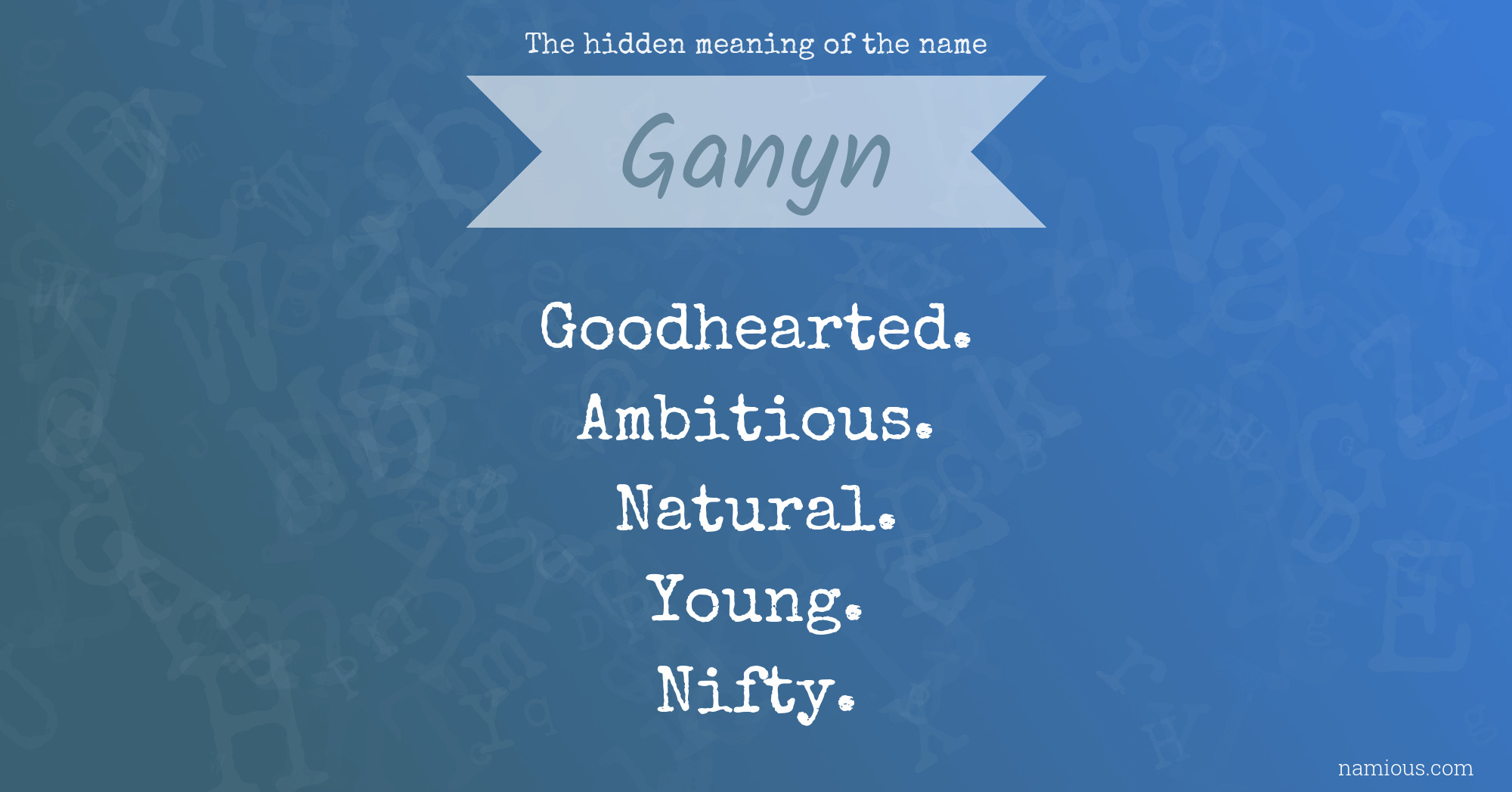 The hidden meaning of the name Ganyn