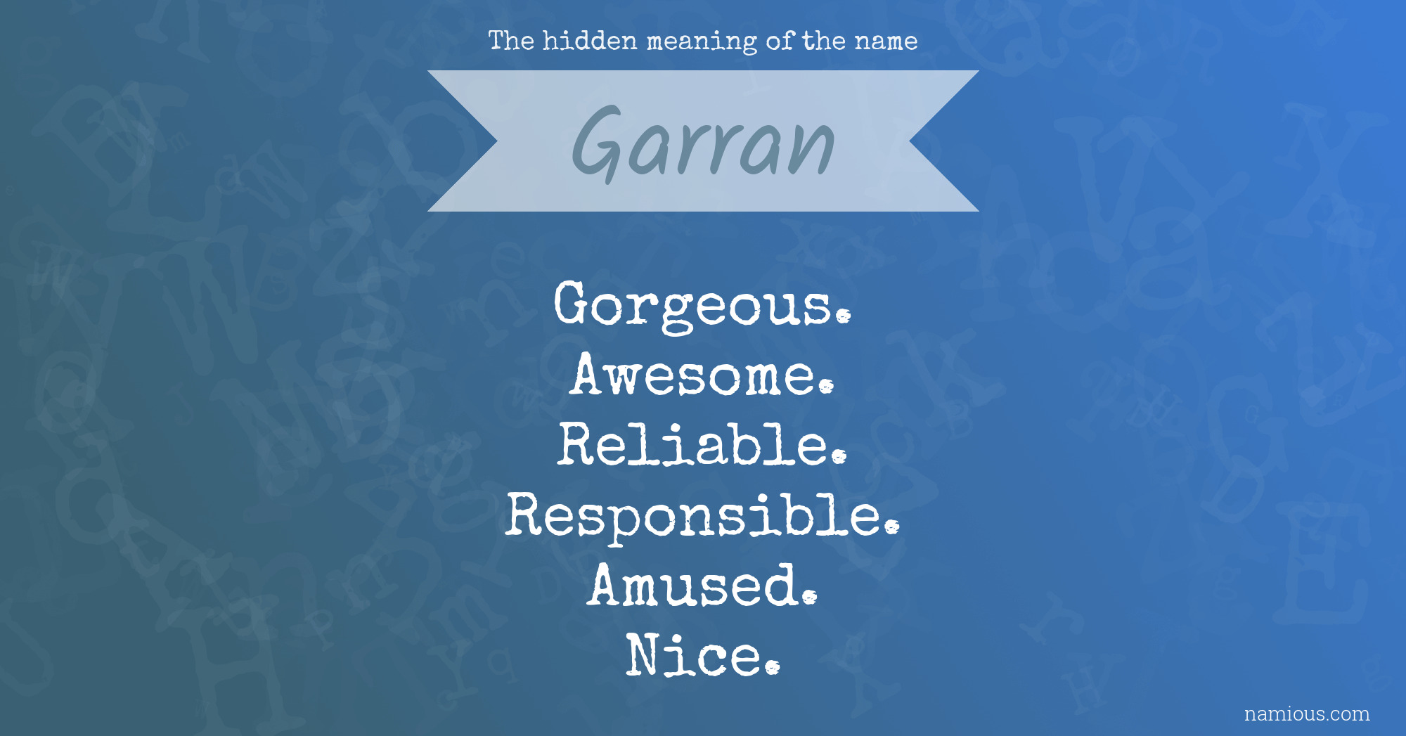 The hidden meaning of the name Garran