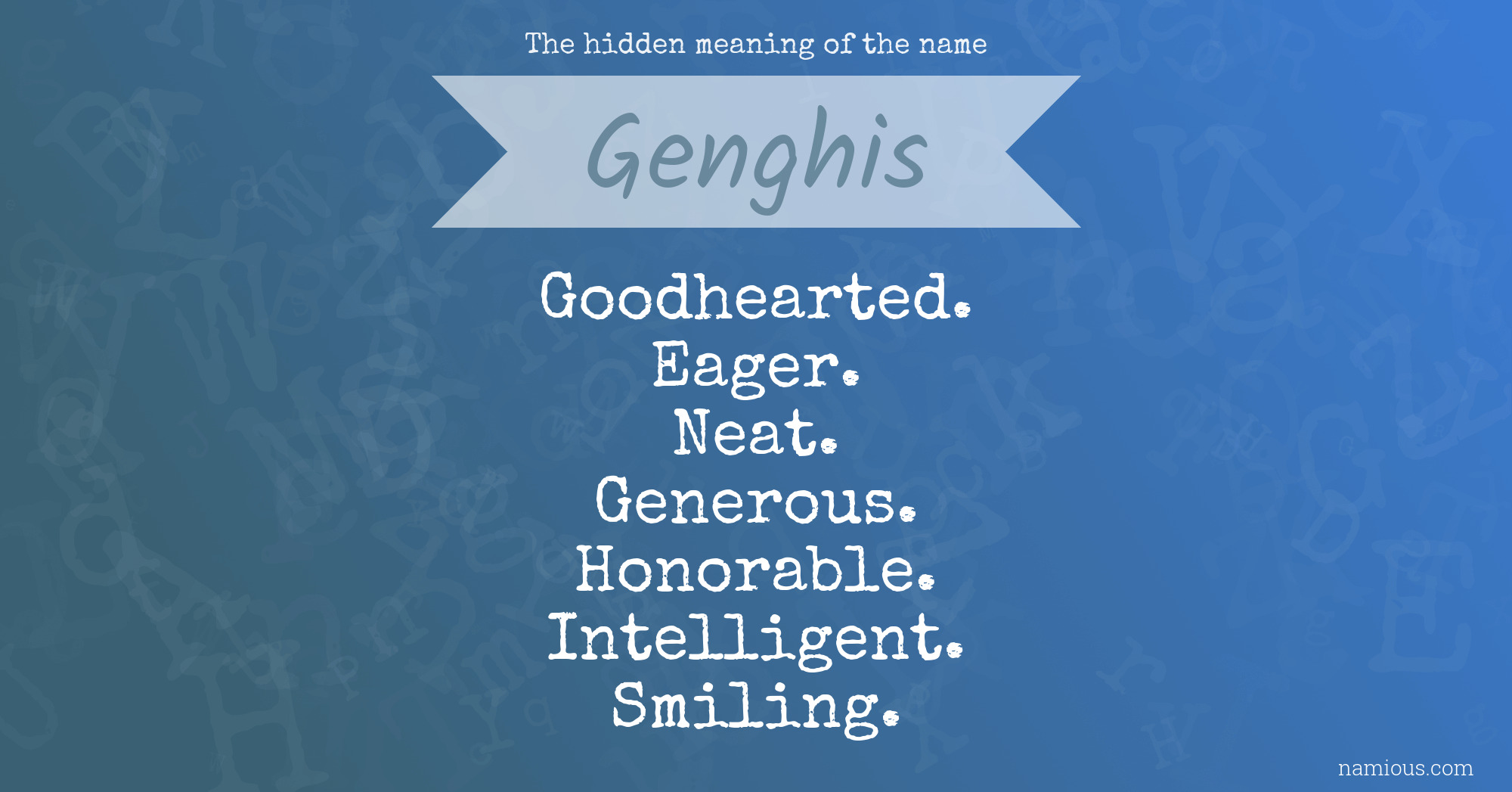 The hidden meaning of the name Genghis