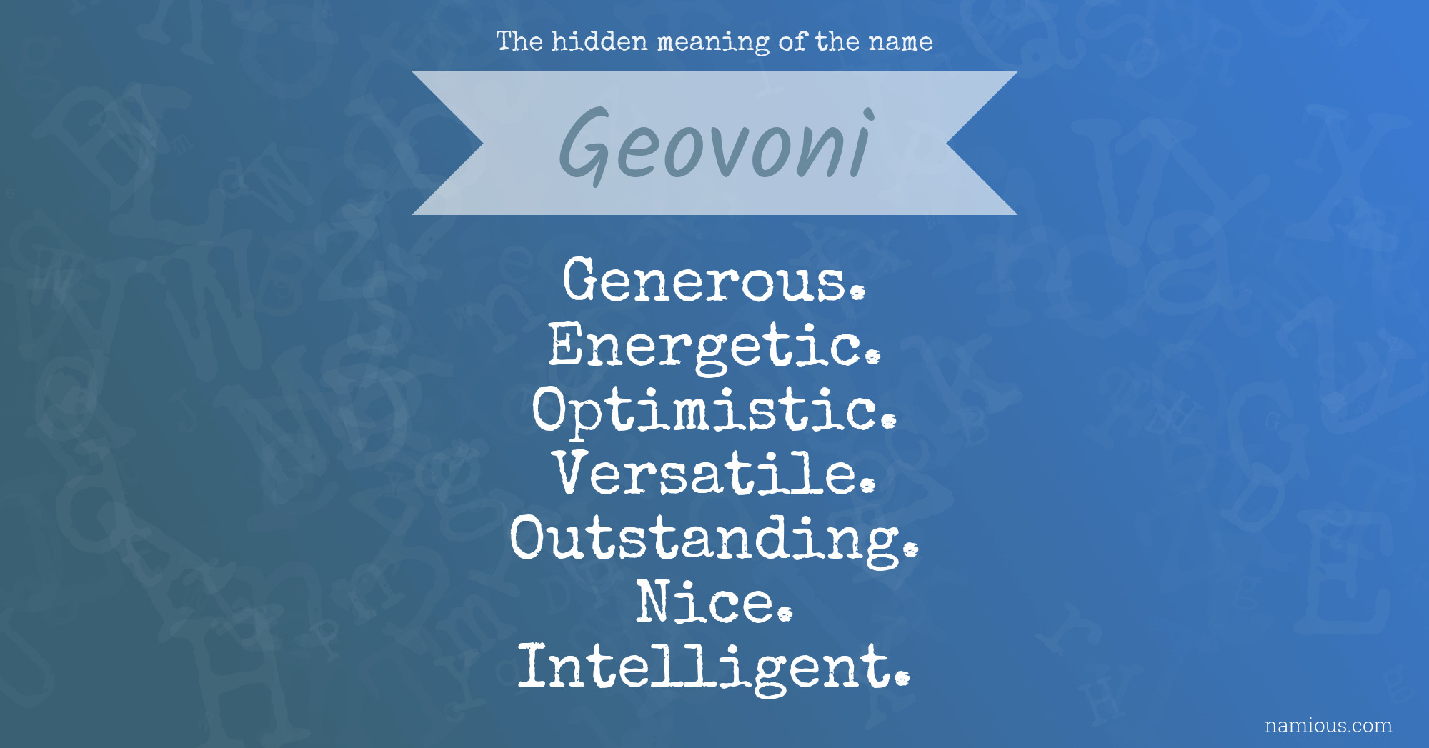 The hidden meaning of the name Geovoni