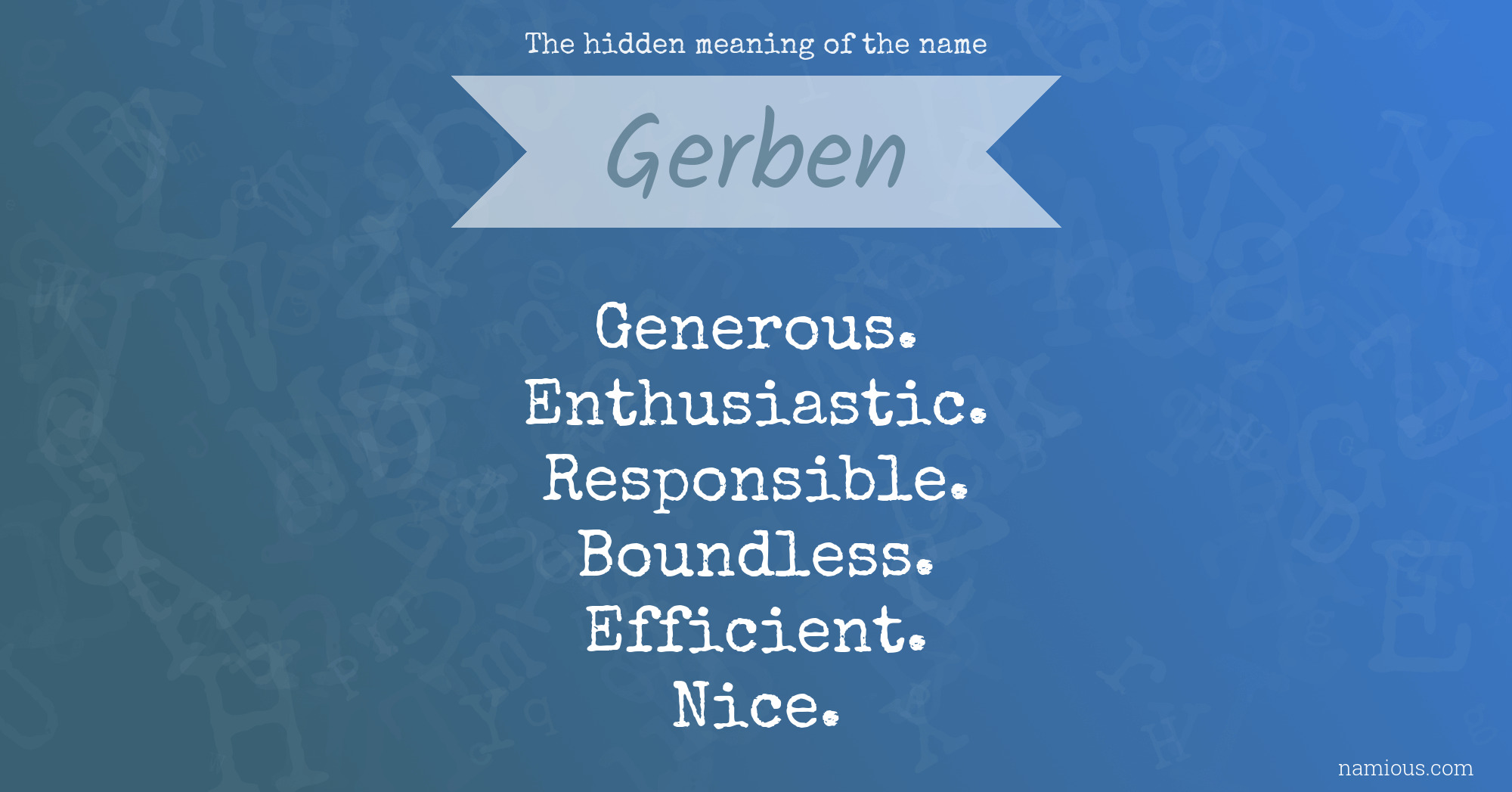 The hidden meaning of the name Gerben