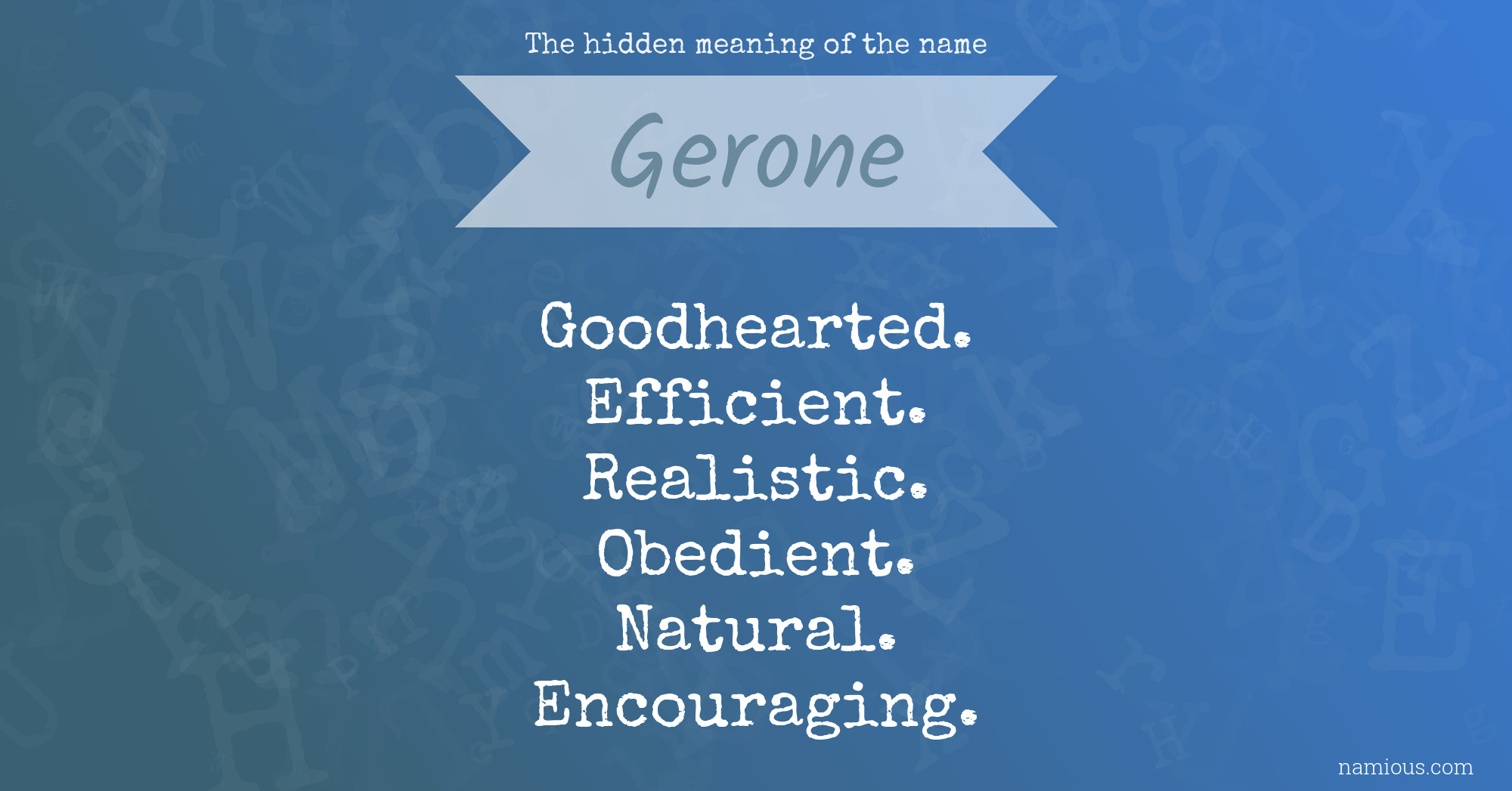 The hidden meaning of the name Gerone